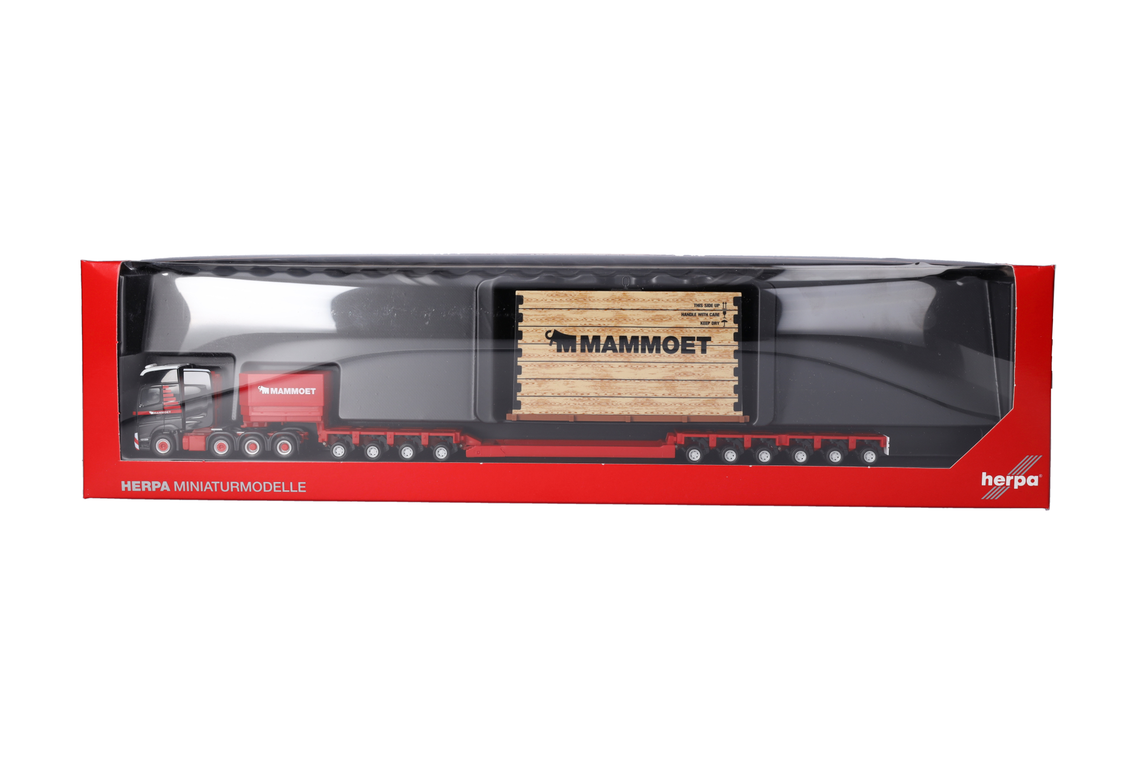 Herpa 319201 | MB Actros SLT Schwerlast-Sattelzug mit Kiste | Mammoet (NL) | 1:87