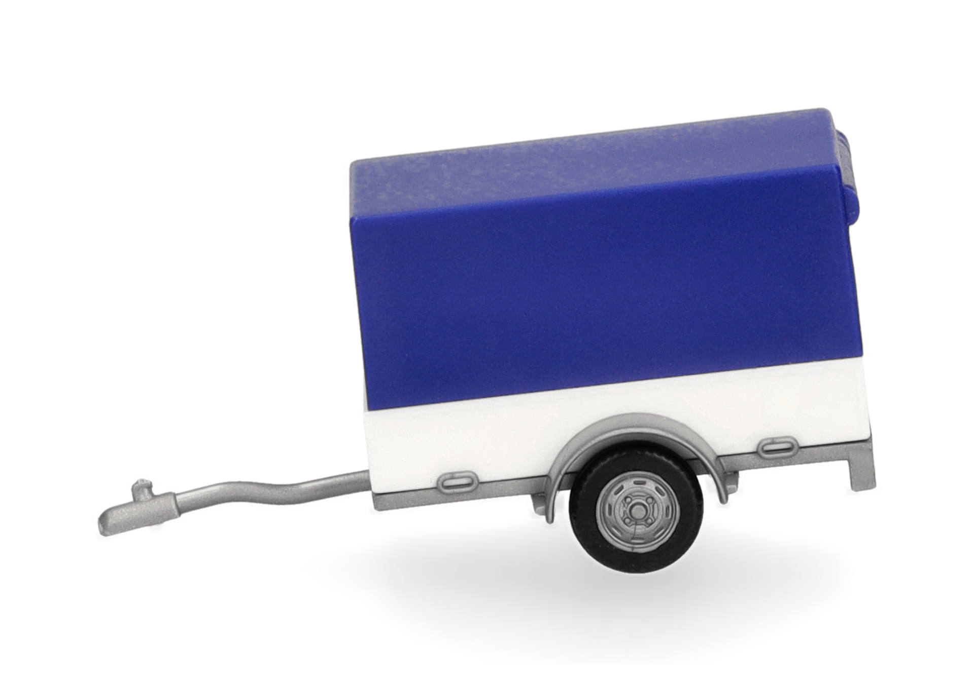Herpa 051576-006 | PKW Planenanhänger | 1-achs | blau/weiß | 1:87