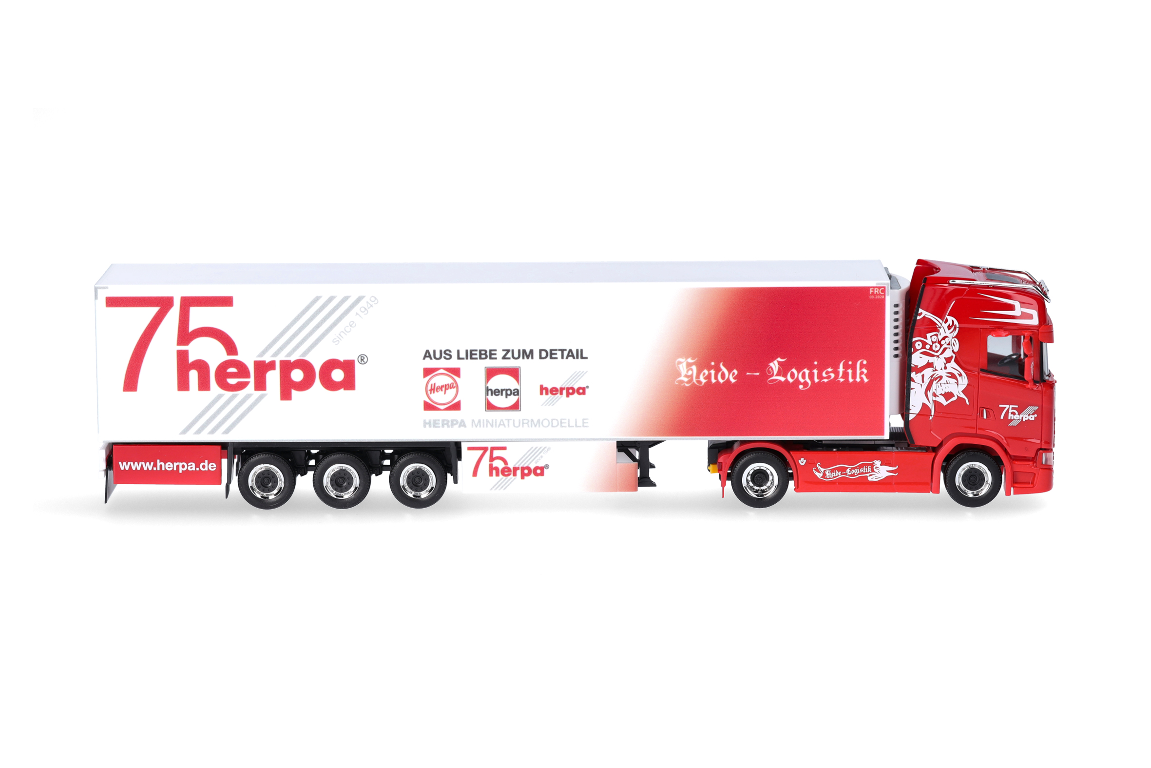 Herpa 317733 | Scania CS20 HD Kühlkoffer-Sattelzug | Heide Logistik / 75 Jahre Herpa | 1:87
