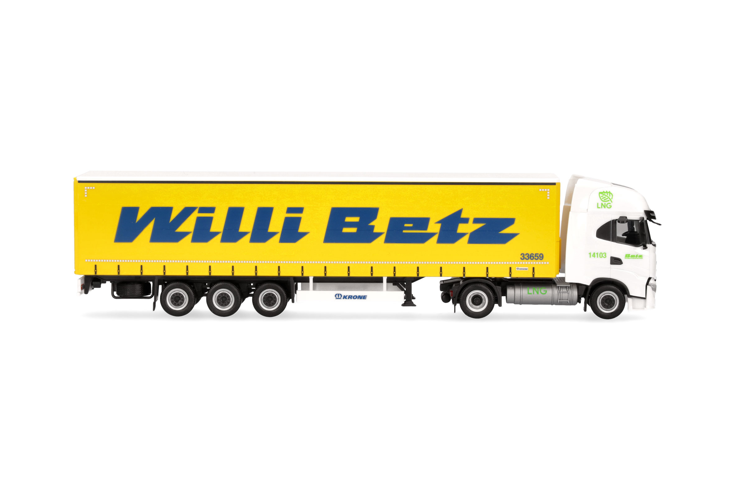 Herpa 317931 | Iveco S-Way LNG Gardinenplanen-Sattelzug | Willi Betz | 1:87