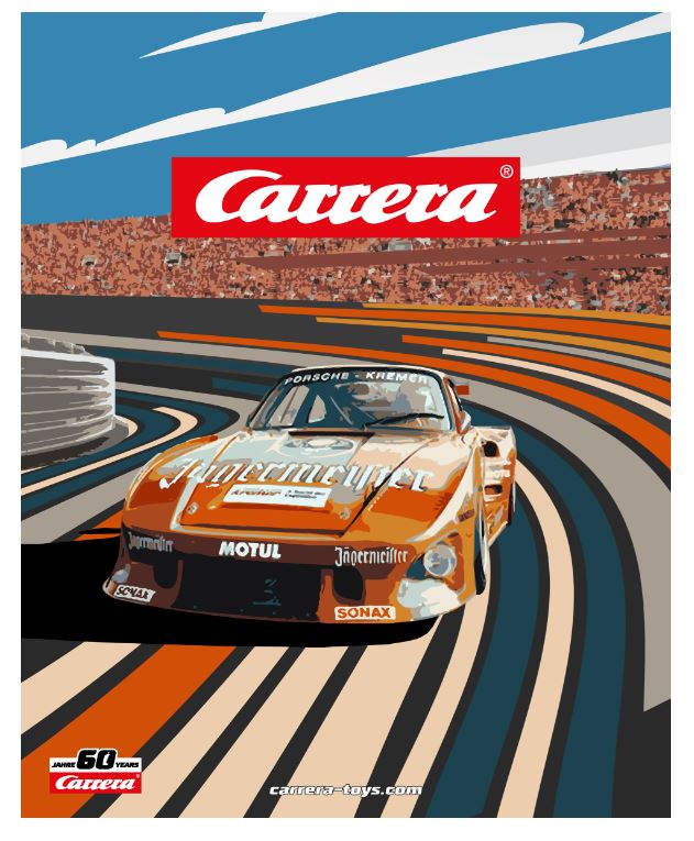 21140 Carrera Retro Blechtafel | 60 Jahre Carrera | Jägermeister Porsche