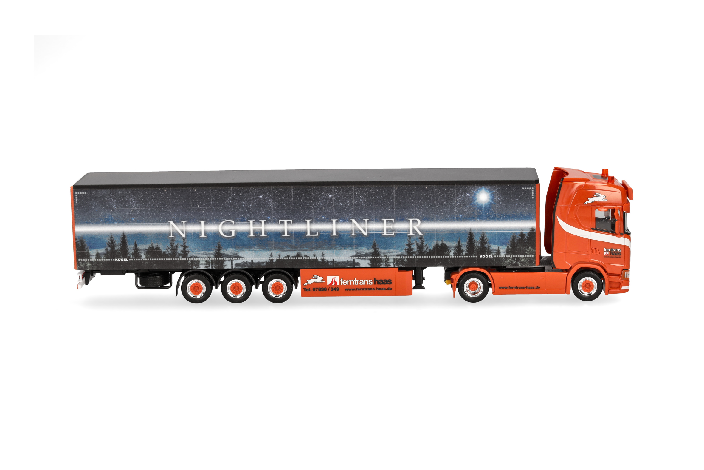 Herpa 318785 | Scania CS 20 HD 15m Gardinenplanen-Sattelzug | Ferntrans Haas | 1:87