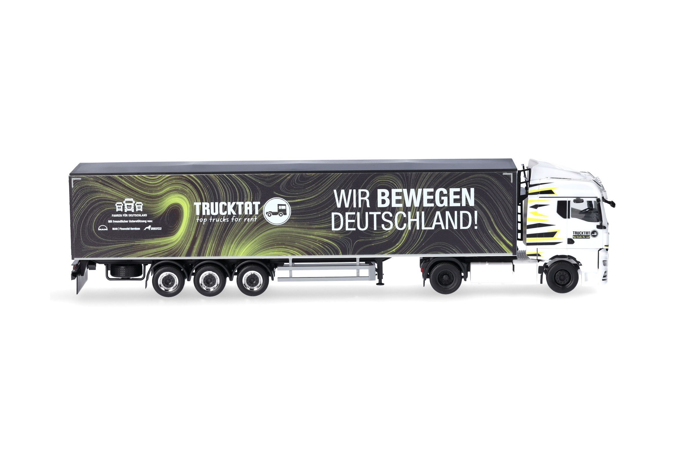 Herpa 317177 | MAN TGX GM Schubboden-Sattelzug | Trucktat / Wir bewegen Deutschland | 1:87