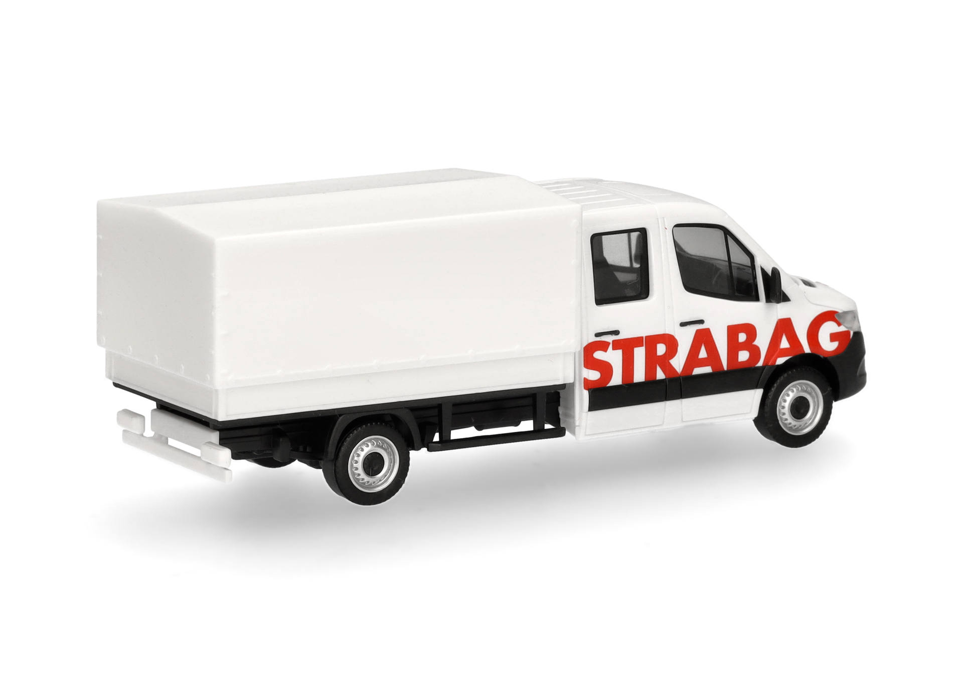 Herpa 098991 | MB Sprinter '18 Doppelkabine Pritsche/Plane | STRABAG (A) | 1:87