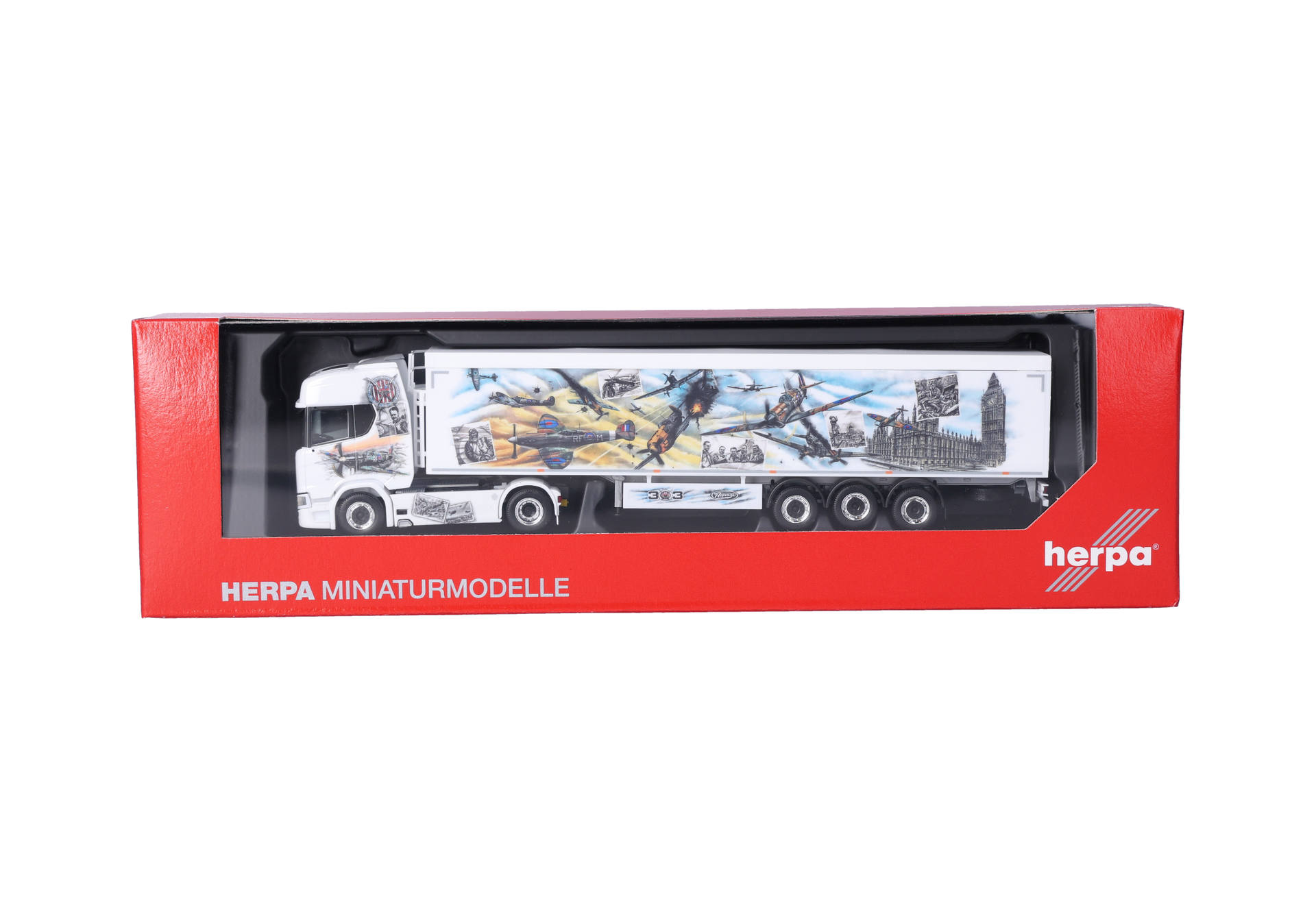 Herpa 320962 | Scania CR 20 HD Schubboden-Sattelzug | Repinski/Squadron 303 (PL)  | 1:87