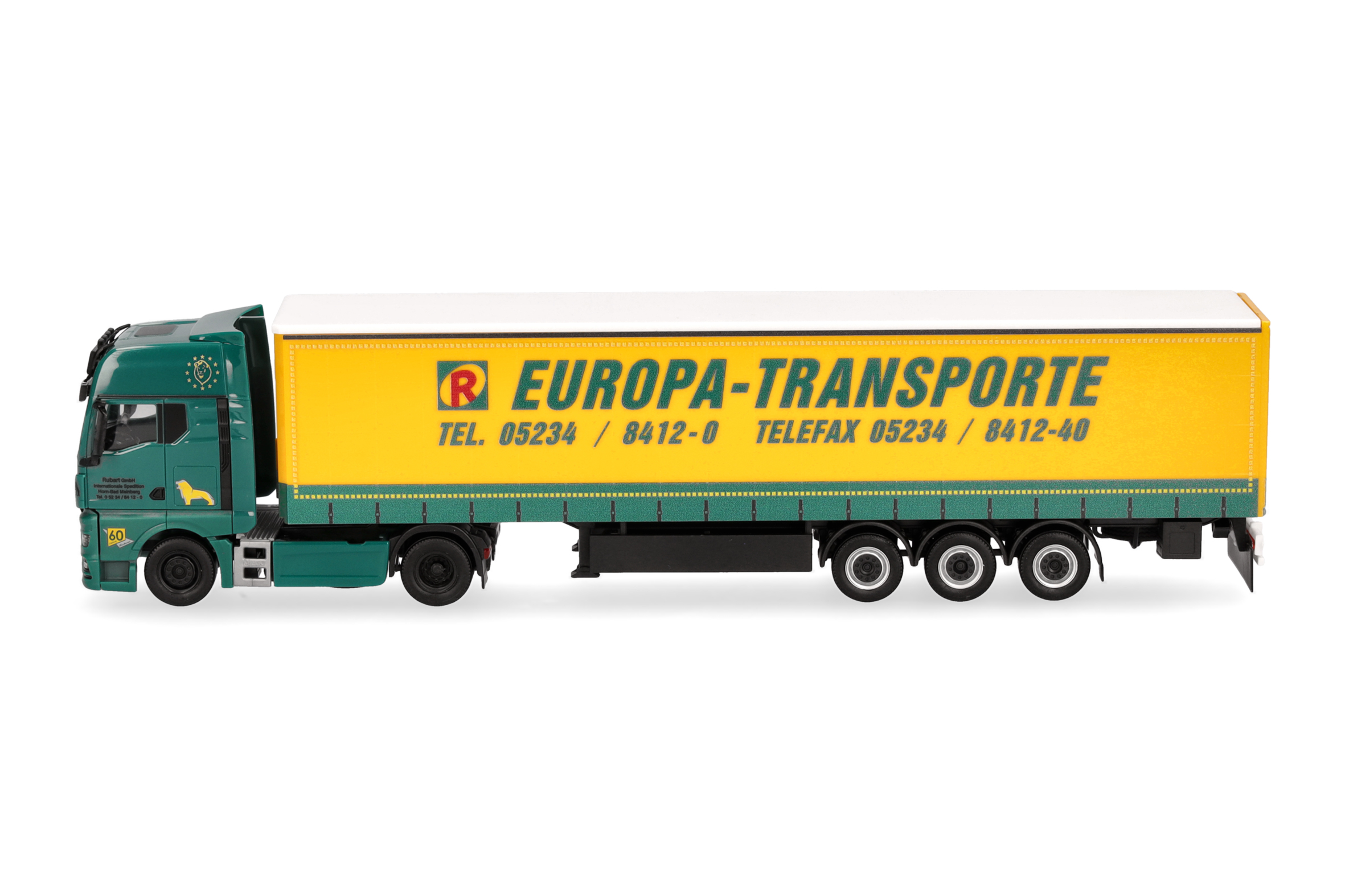 Herpa 319874 | MAN TGX GX | Gardinenplanen-Sattelzug | Rubart Europa-Transporte | 1:87
