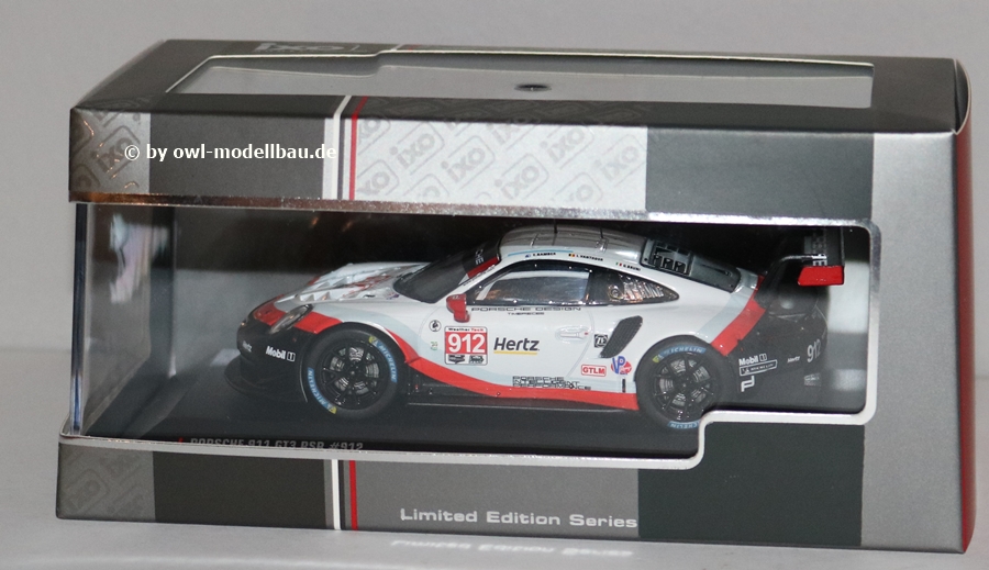 ixo Models LE43047 - Porsche 911 (991) GT3 RSR - #912 - 24h LeMans - 2018. 1:43