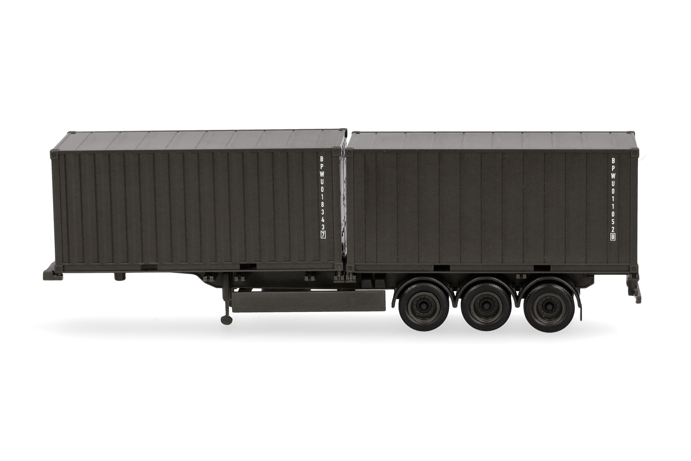 Herpa 747240 | Containerauflieger 3achs |  2 x 20ft. Container | Bundeswehr | 1:87