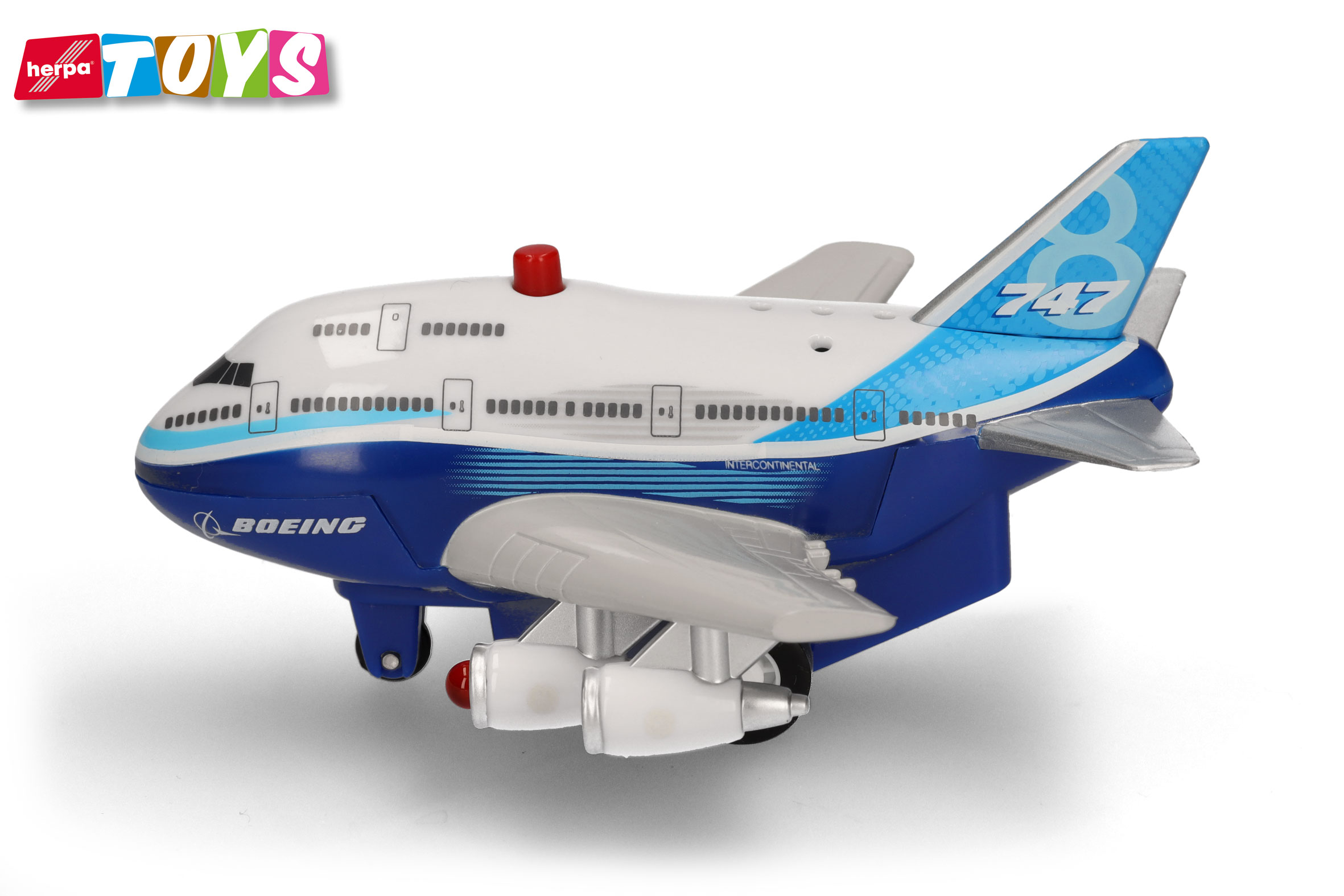 Herpa Toys | 86PB-744-1A | Boeing 747-8 Pullback Aviation Toy
