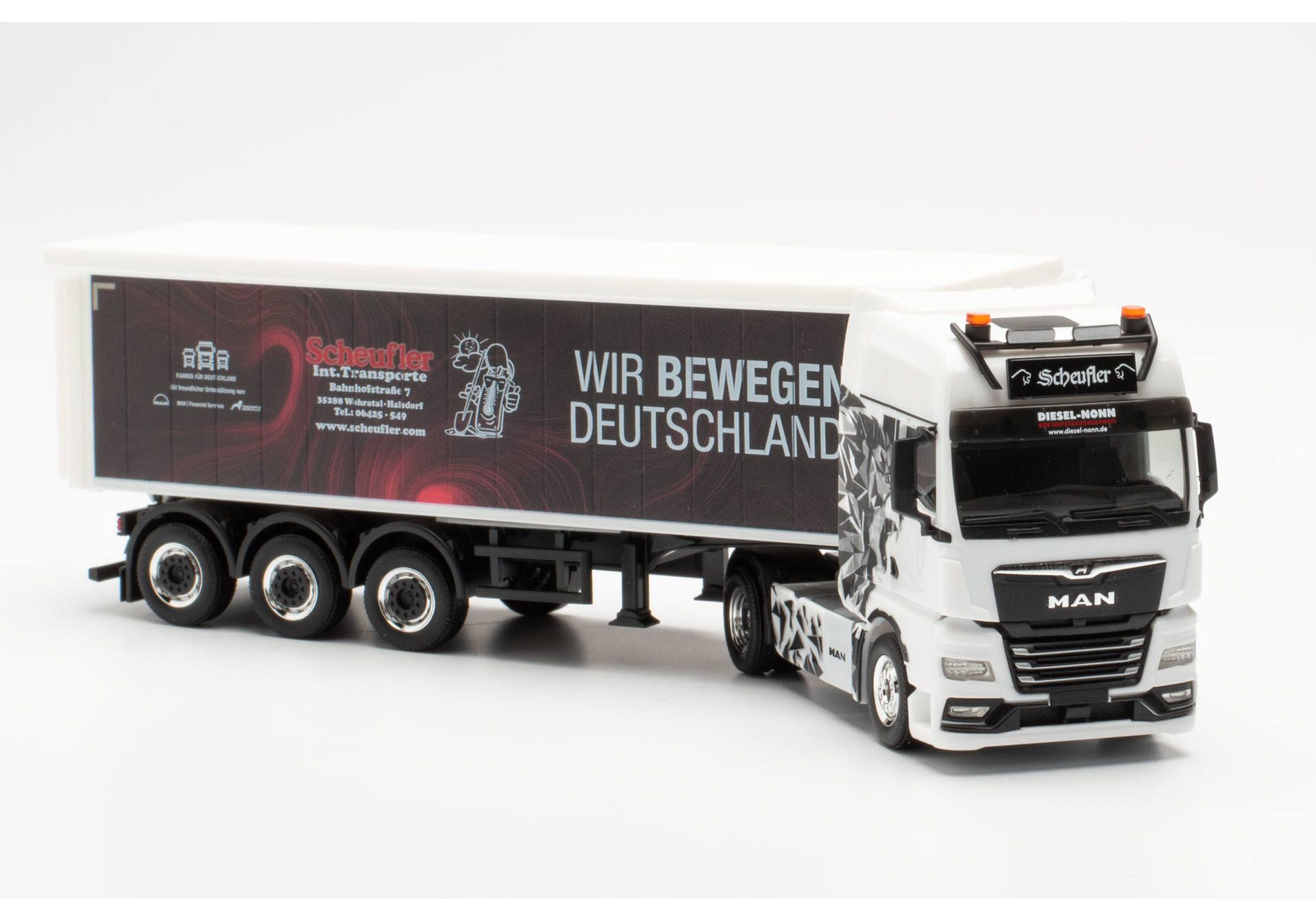 Herpa  317153 | MAN TGX GX Stöffelliner-Sattelzug | Scheufler/Wir bewegen Deutschland) | 1:87
