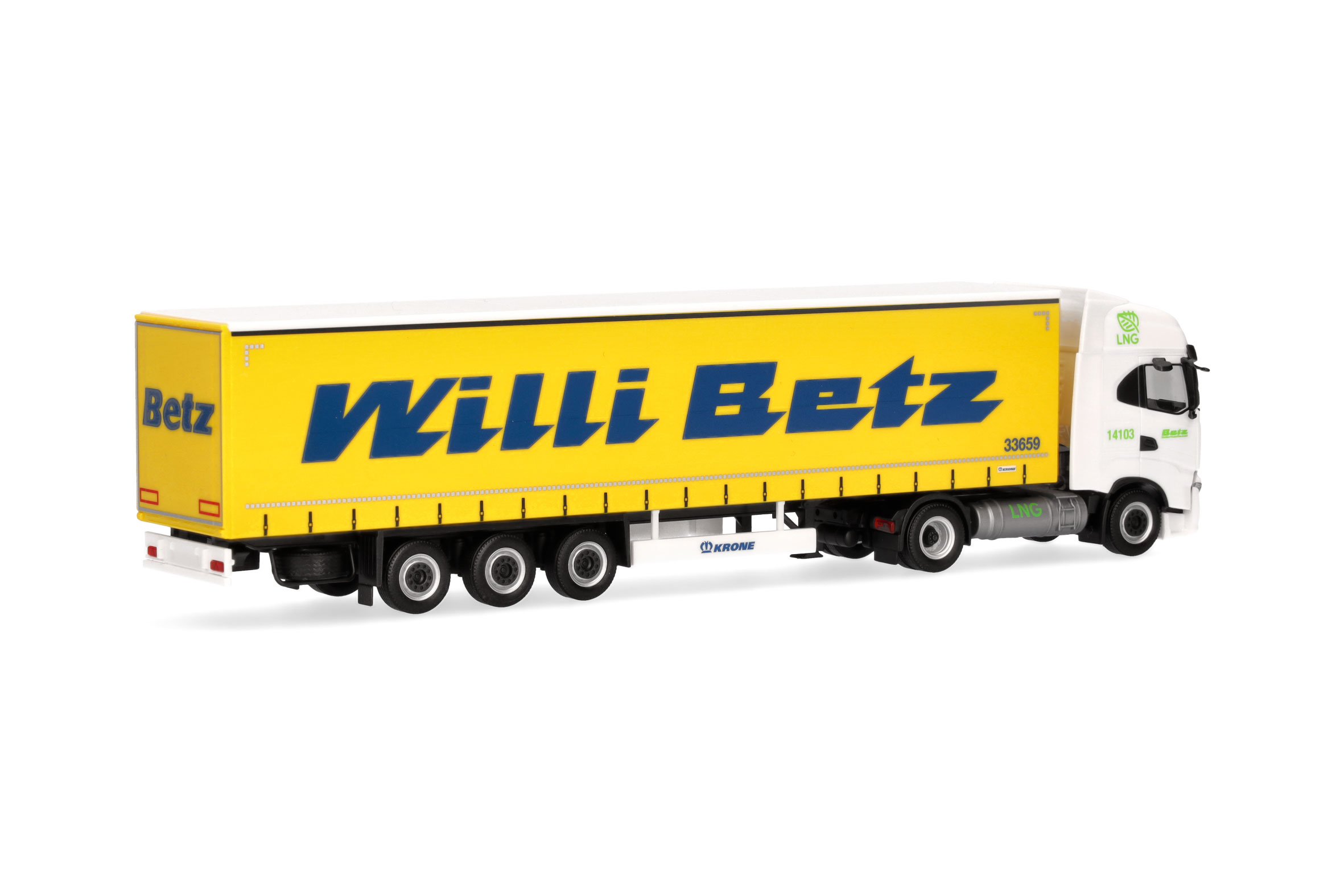Herpa 317931 | Iveco S-Way LNG Gardinenplanen-Sattelzug | Willi Betz | 1:87
