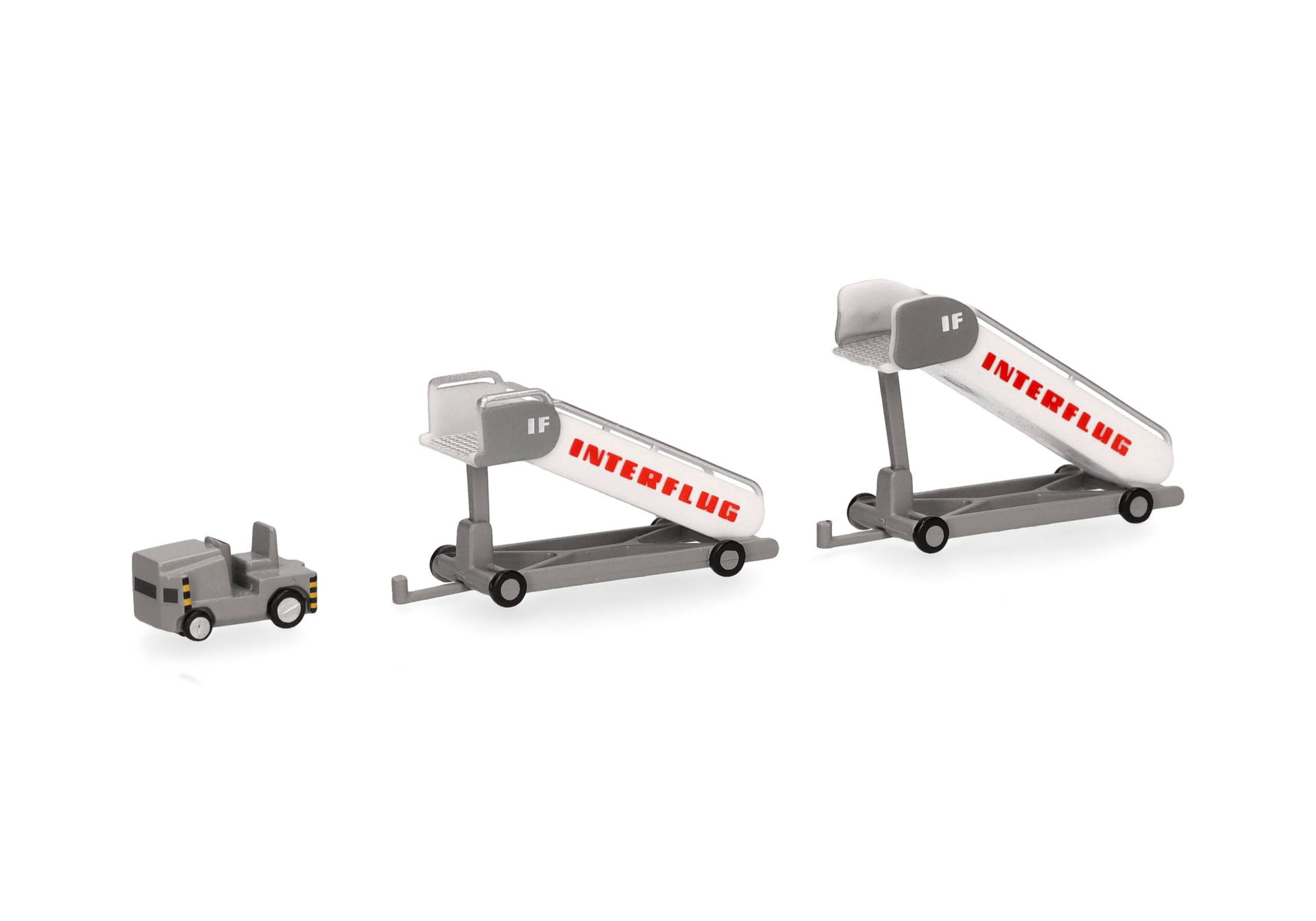 Herpa Wings Zubehör 573153 | Interflug | Fluggasttreppen (2x) mit Zugfahrzeug (1x) | 1:200