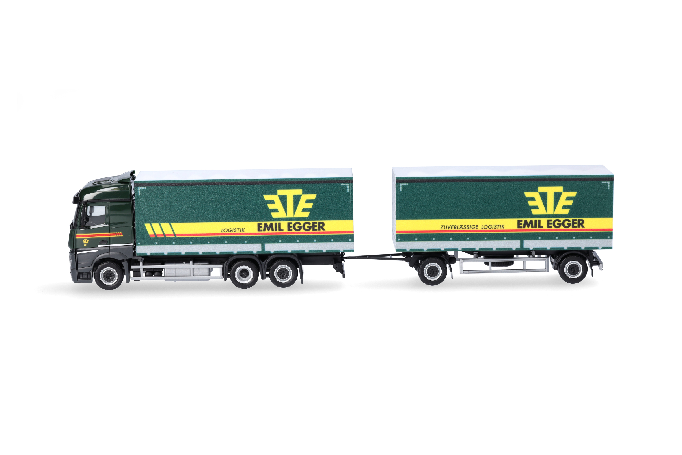 Herpa 316835 | MB Streamspace 2.5 Planen-Hängerzug | Emil Egger/CH | 1:87