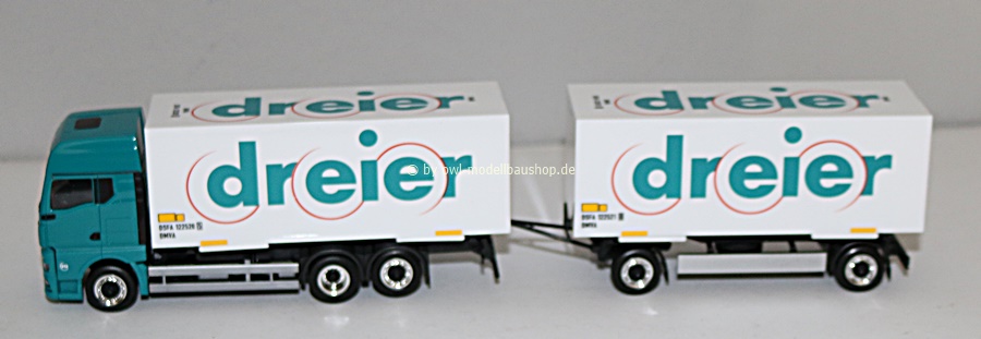 Herpa 953672 | MAN TGX GX Wechselkoffer-Hängerzug | Dreier | 1:87
