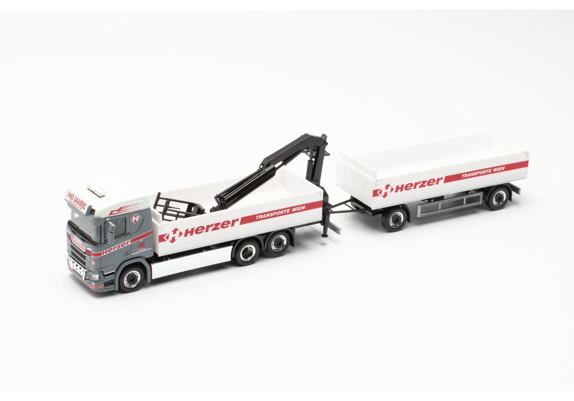 Herpa 316842 | Scania CR 20 ND | Baustoff-Hängerzug | Herzer | 1:87
