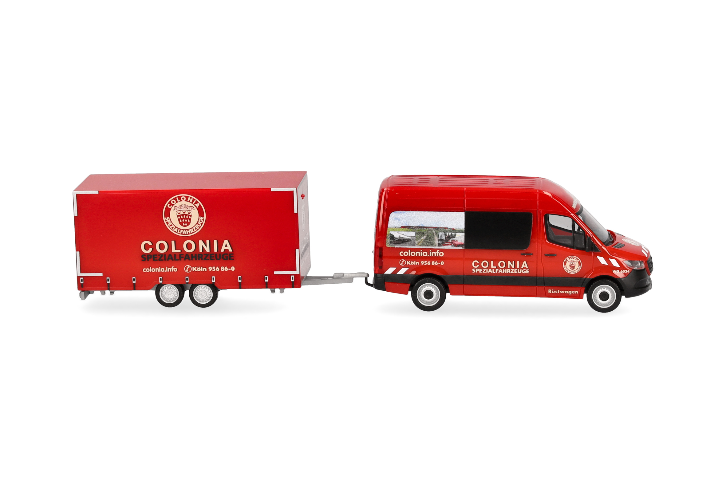 Herpa 098618 | MB Sprinter '18 Halbbus Hochdach mit Tandemhänger "Colonia" | 1:87