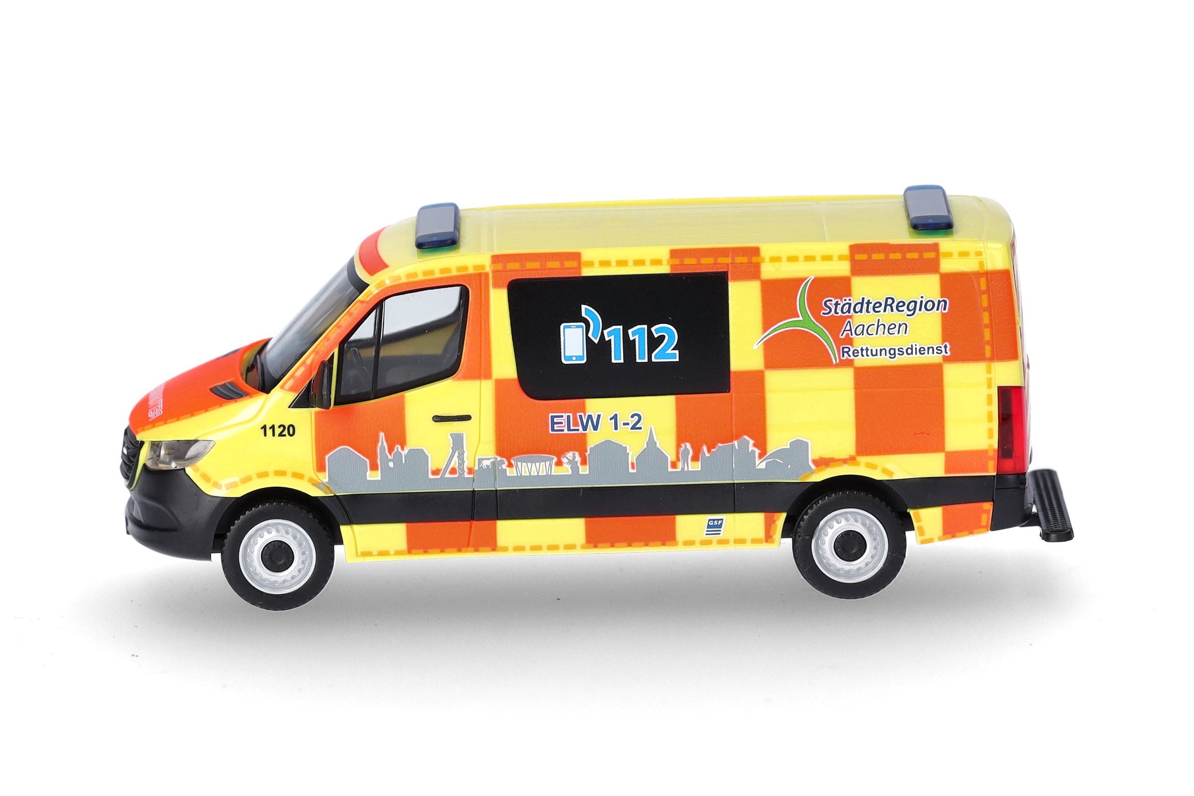 Herpa 097741 | MB Sprinter Flachdach | Rettungsdienst Städte Region Aachen | 1:87