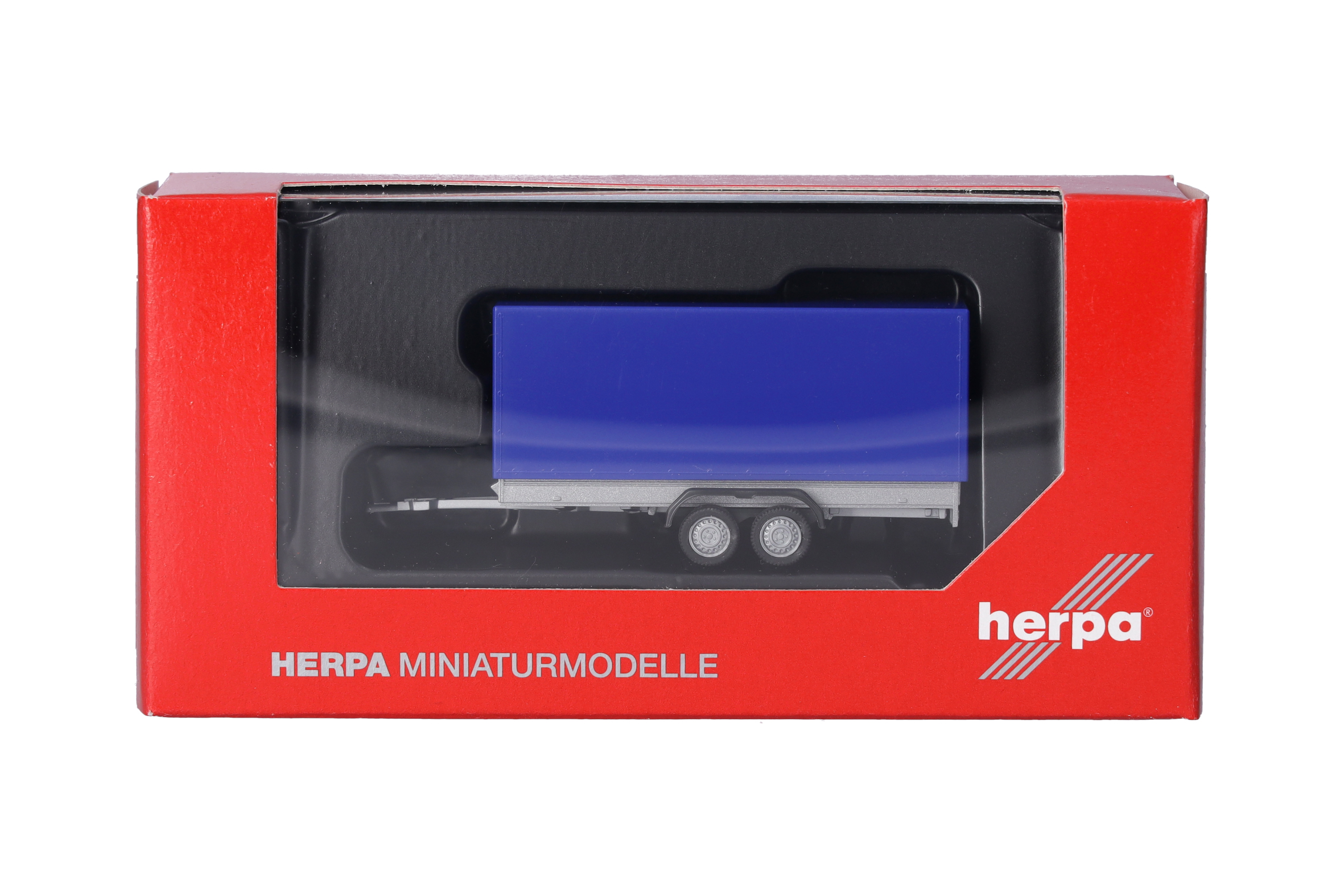 Herpa  052627-004 | PKW-Planenhänger 2-achs | ultramarinblau| 1:87