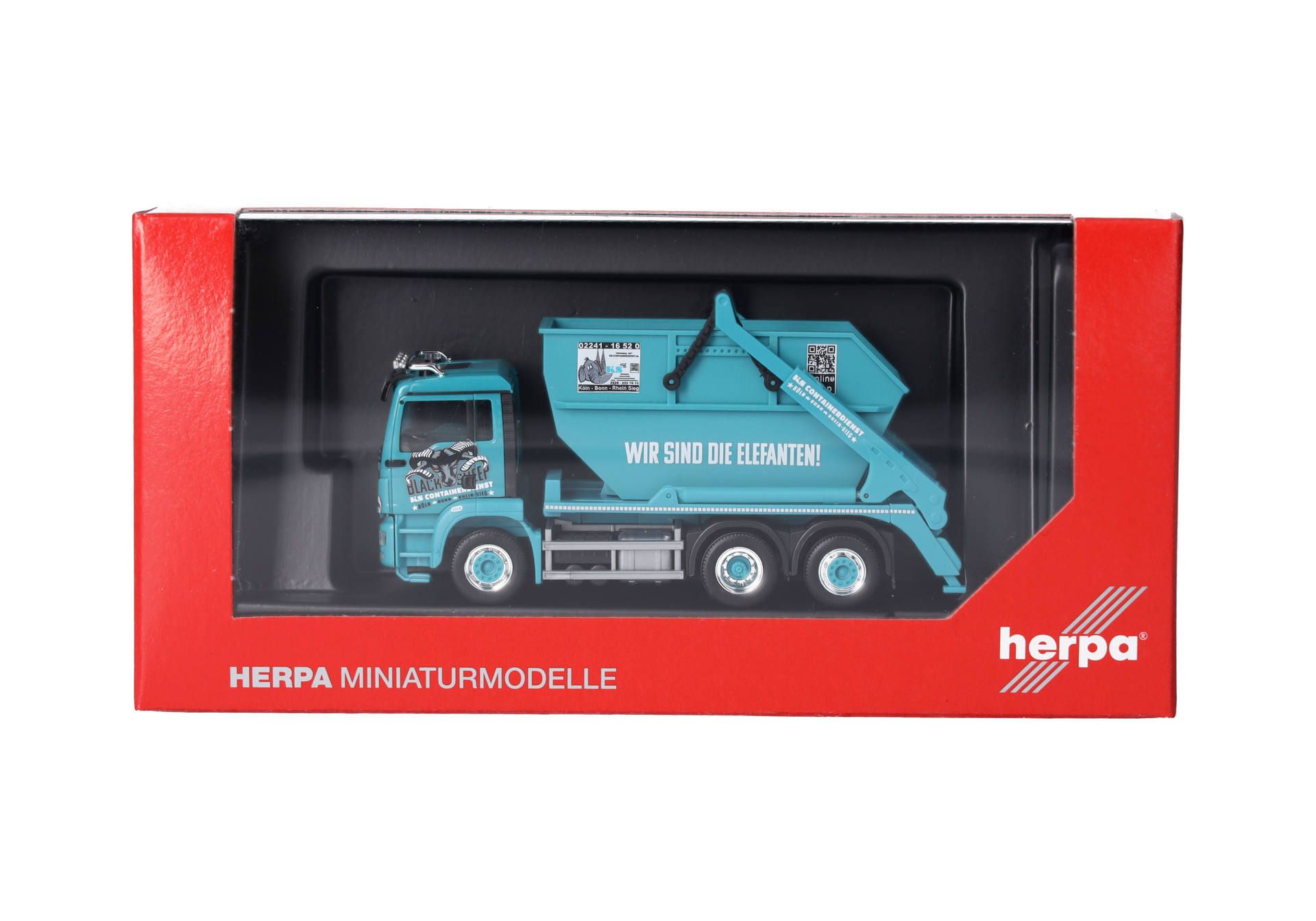 Herpa 317641 | MAN TGX GX | MAN TGS M Euro6c | Absetzkipper AK 16 | KS Containerdienst/Black Sheep | 1:87