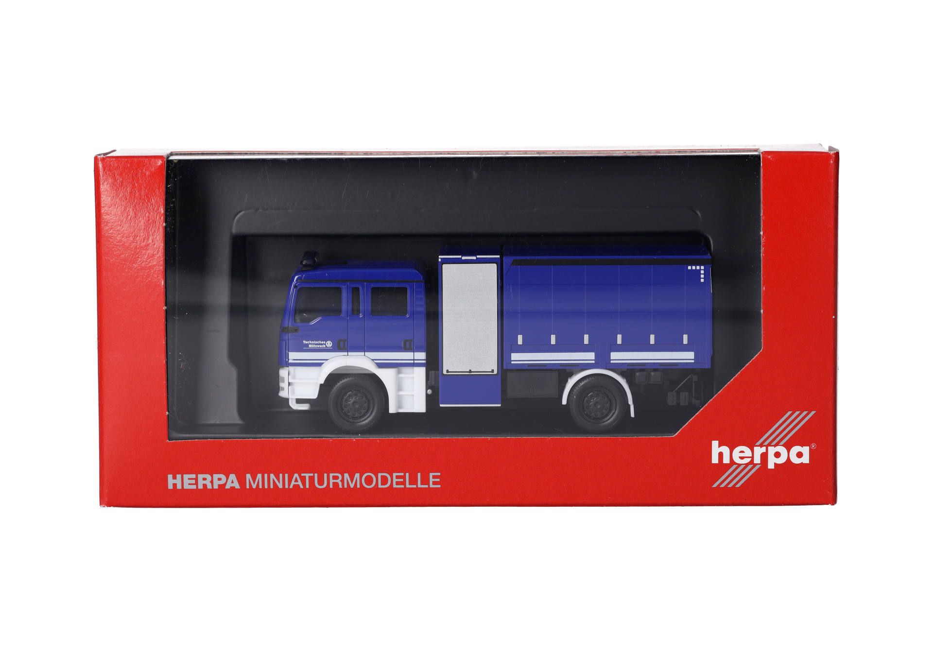 Herpa 098175 | MAN TGM Mehrzweckgerätefahrzeug Plane | THW | 1:87