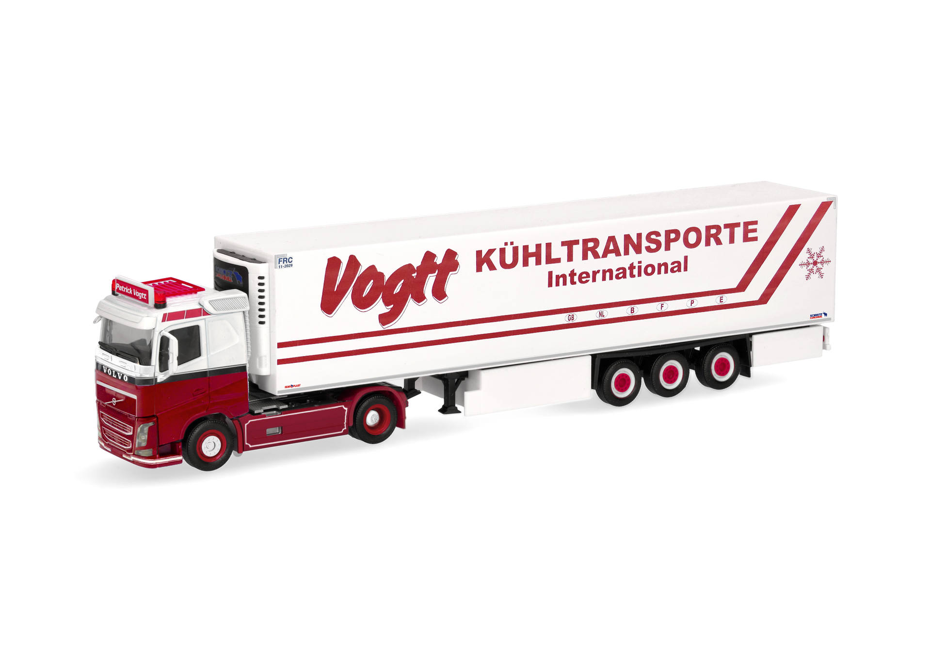 Herpa 321990 | Volvo FH FD 2013 | Kühlkoffer-Sattelzug | Patrick Vogtt Kühltransporte Ahaus | 1:87