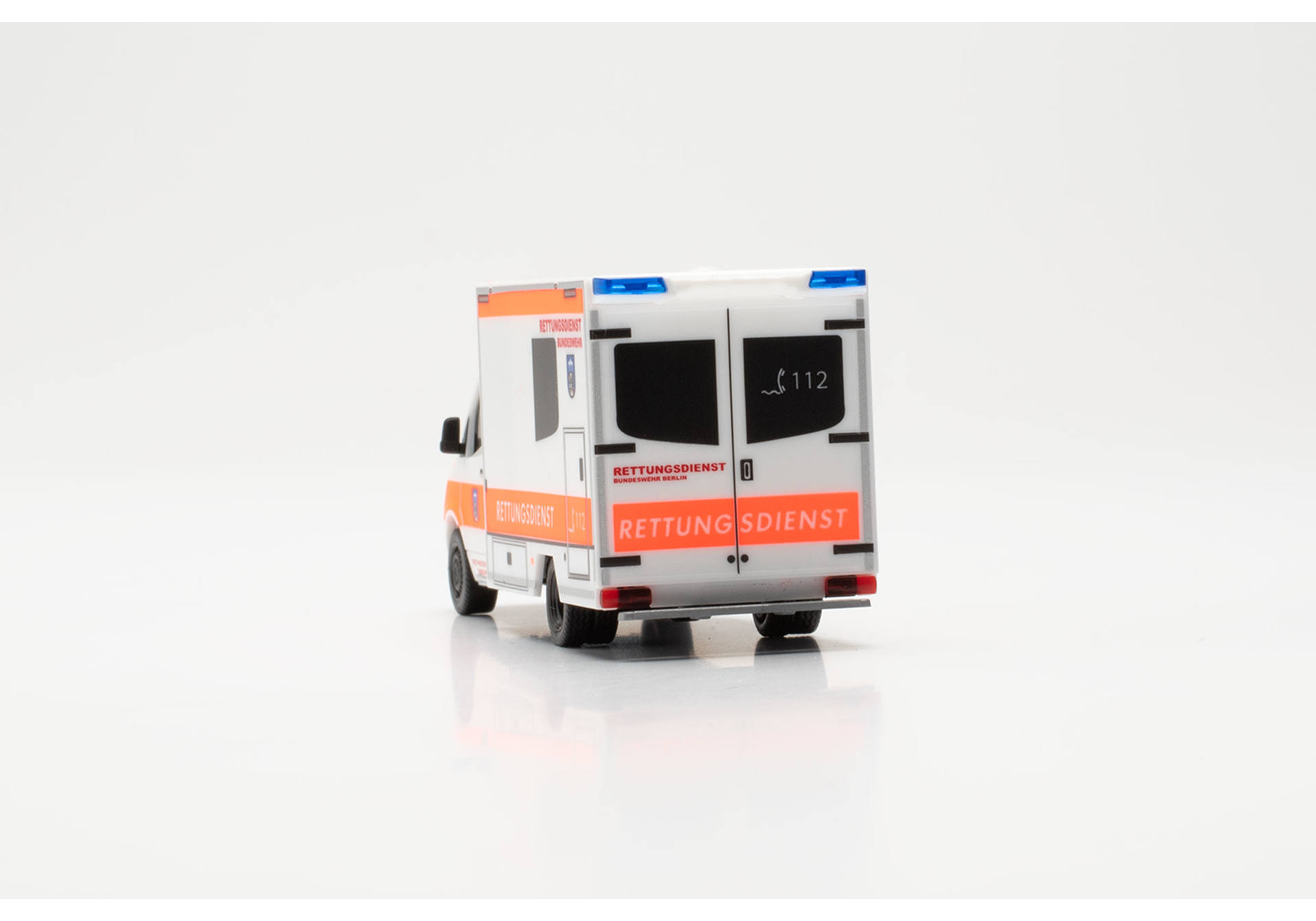 Herpa 700801 | MB Sprinter 18 Fahrtec RTW | Rettungsdienst BW Notarzt | 1:87