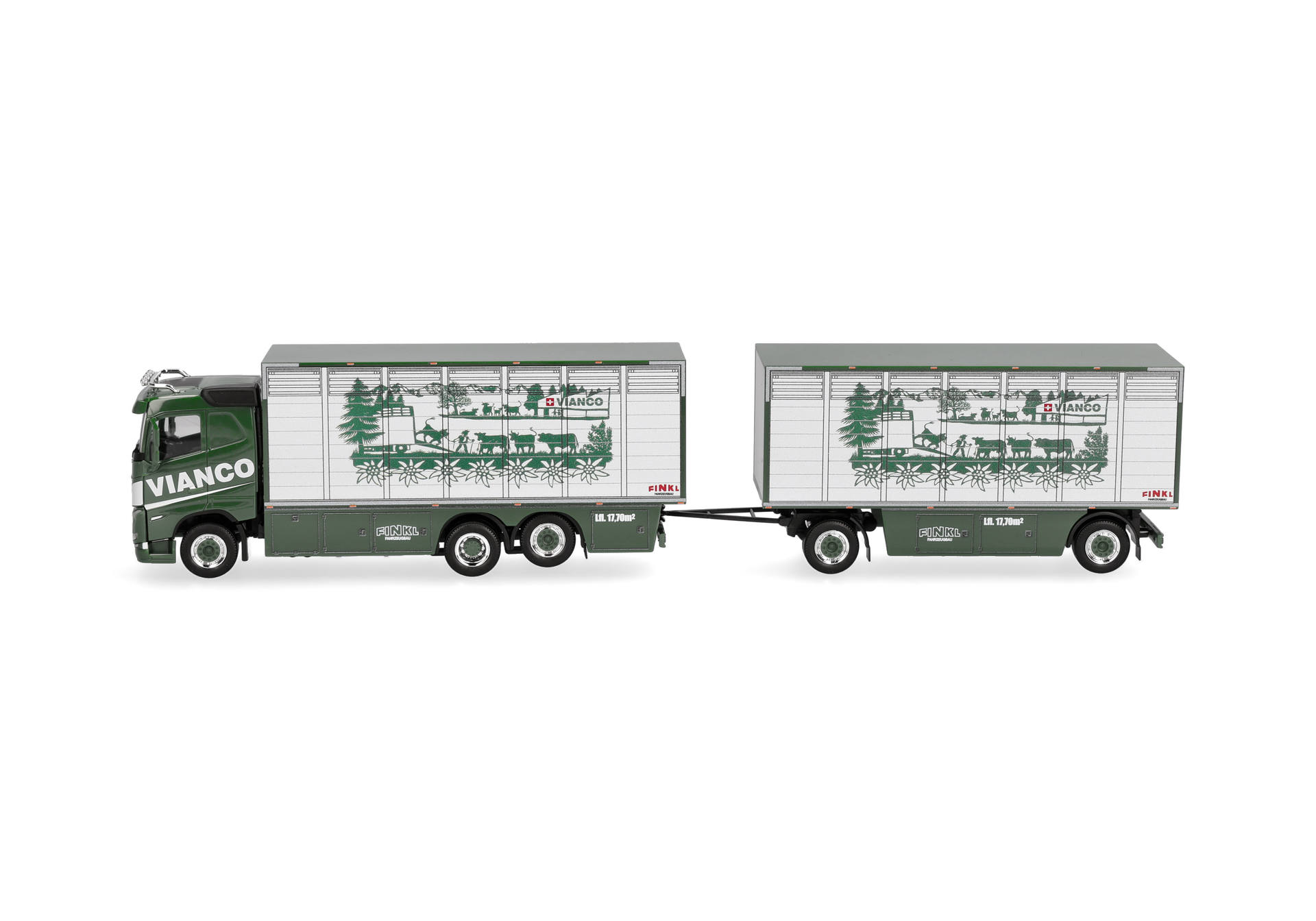 Herpa 320832 | Volvo FH GL FD 2020 | Viehtransporter-Hängerzug | Vianco (CH|  1:87