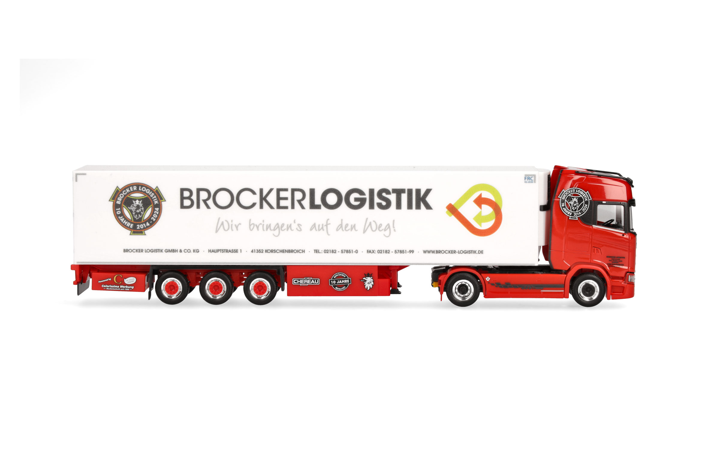 Herpa 959025 | Scania CS20 HD V8 Kühlkoff er-Sattelzug | Brocker | 1:87