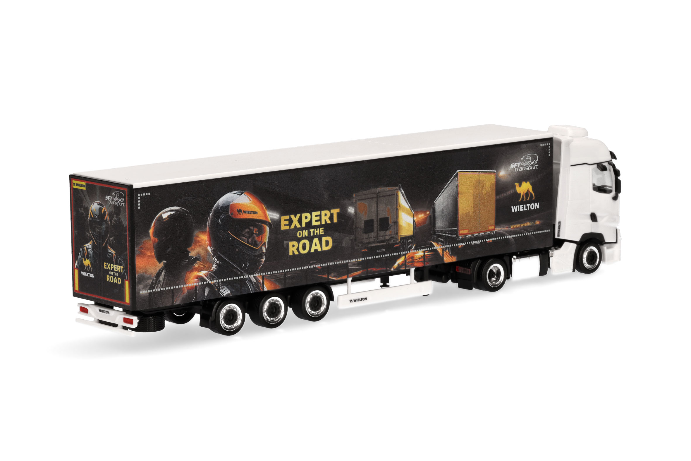 Herpa 317467 | Renault T facelift | Lowlinergradinenplanen-Sattelzug | SFT/Wielton | 1:87
