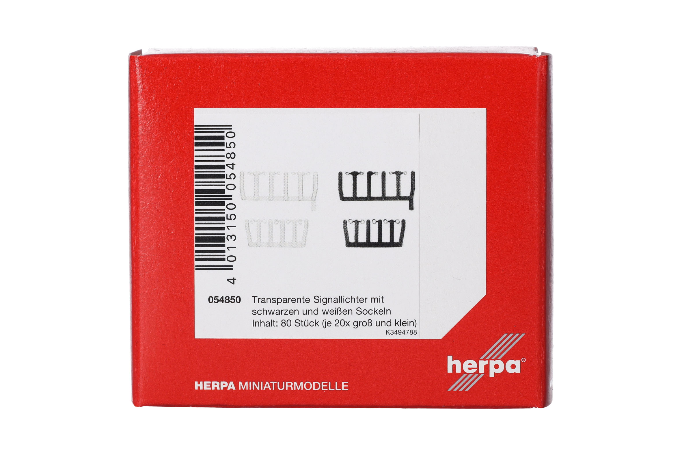 Herpa Zubehör 054850 | 80 Signallichter transparent mit schwarzen und weißen Sockeln | 1:87