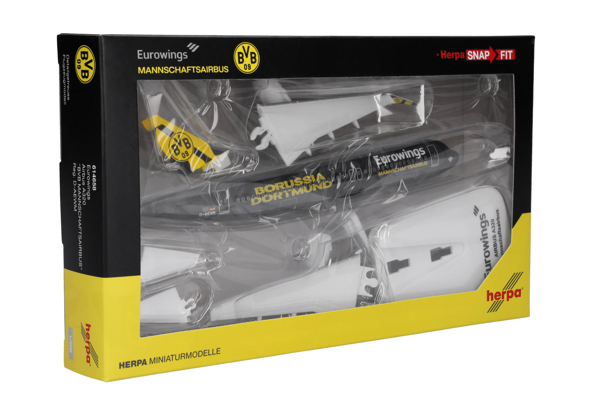 Herpa Wings SF 614658 | Eurowings Airbus A320 | D-AEWM | BVB Mannschaftsairbus | 1:200