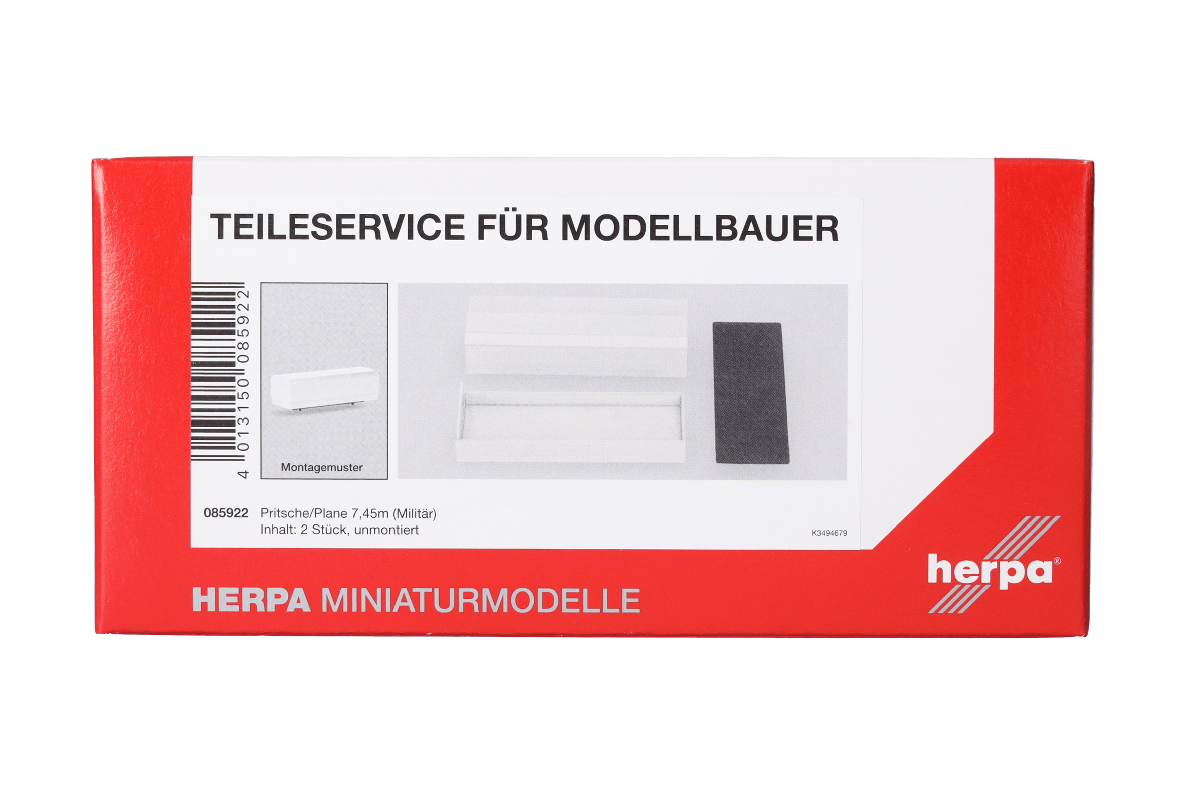 Herpa TS 085922 | Pritsche/Plane 7,45m (Militär), 2 Stück | 1:87