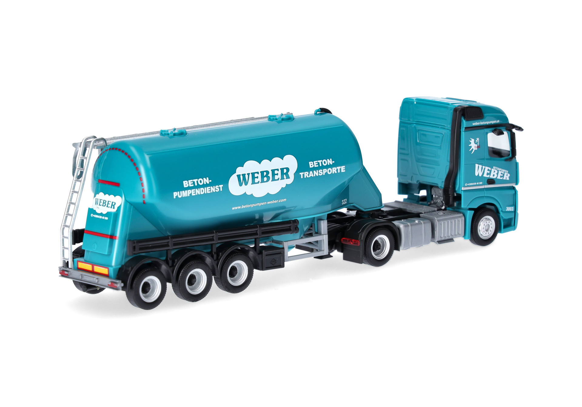 Herpa 320351 | MB Actros '18 Streamspace Eutersilo-Sattelzug | Weber Betonpumpen (A) | 1:87