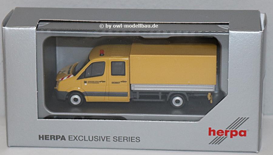 Herpa 950459 - VW Crafter Doppelkabine mit Plane "Leonhard Weiss" 1:87
