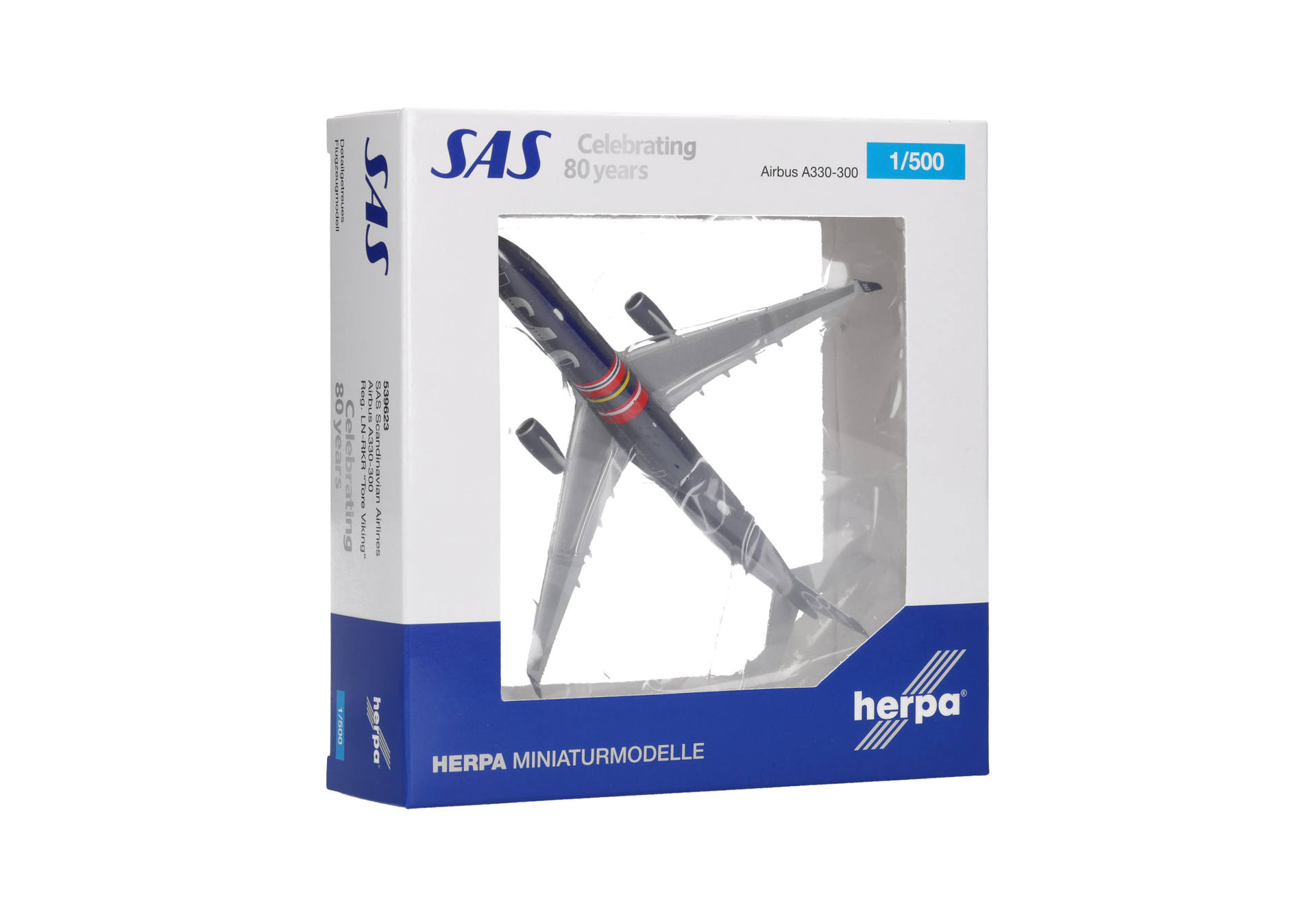 Herpa Wings 539623 | SAS Scandinavian Airlines | Airbus A330-300 - 80 Years | 1:500