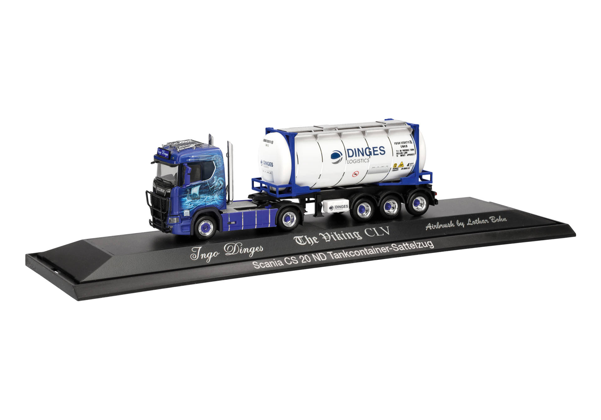 Herpa 122382 | Scania CS 20 ND | mit Pipes Tankcontainer-Sattelzug | Ingo Dinges | 1:87