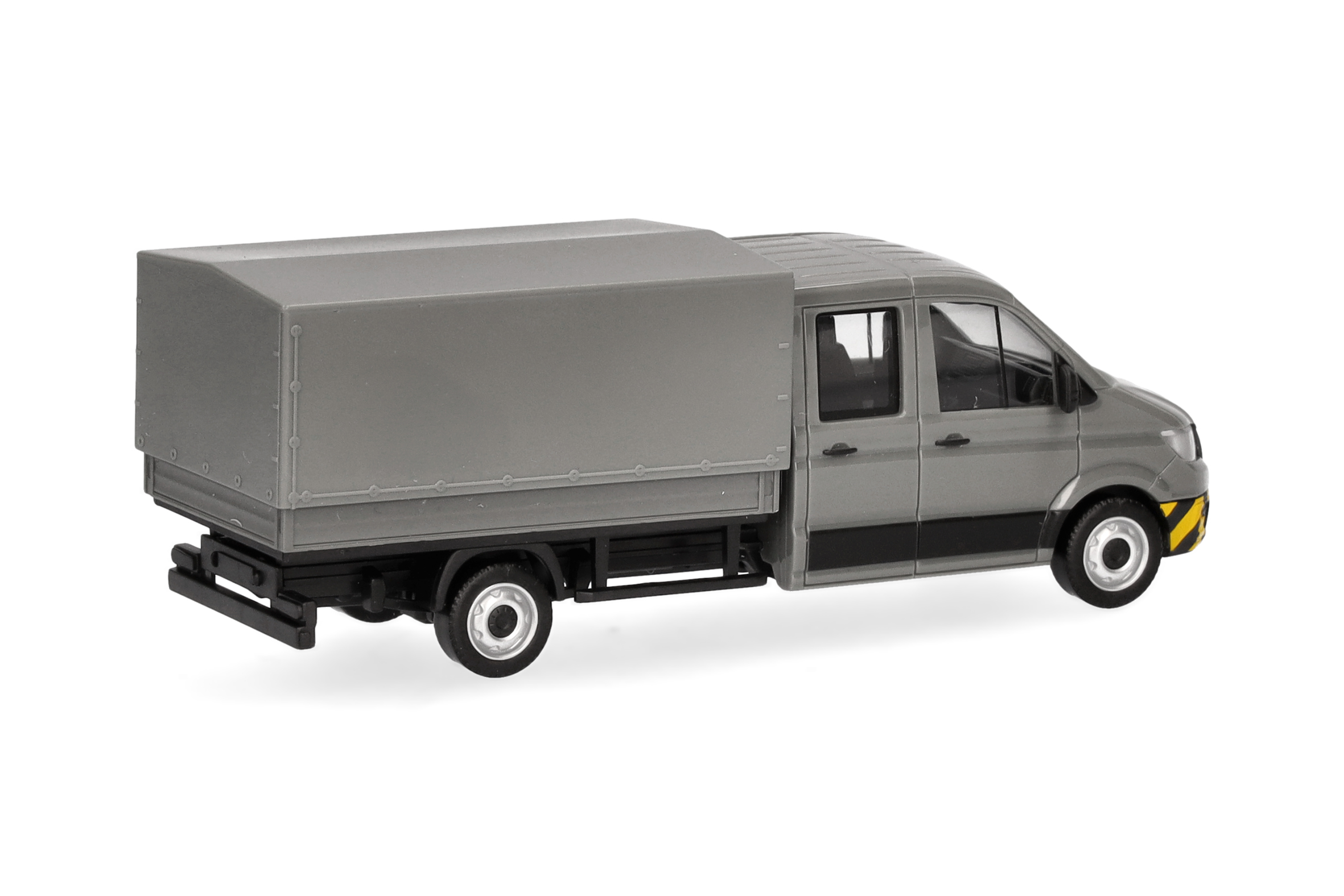 Herpa 098328 | MAN TGE Doppelkabine mit Pritsche | grau/gelb | 1:87