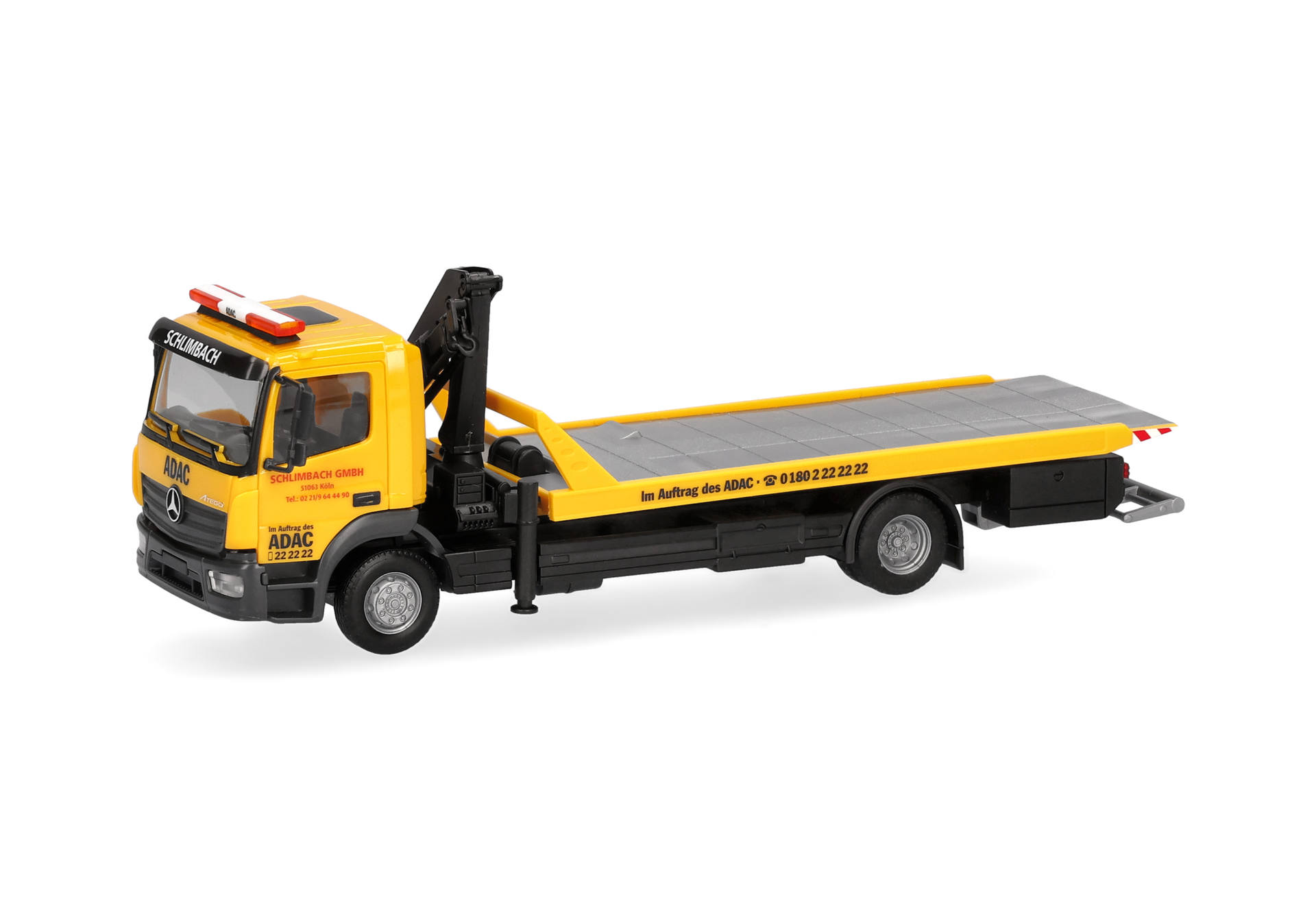 Herpa 321273 | MB Atego '13 | Plateau-Abschlepp-LKW | ADAC/Schlimbach | 1:87