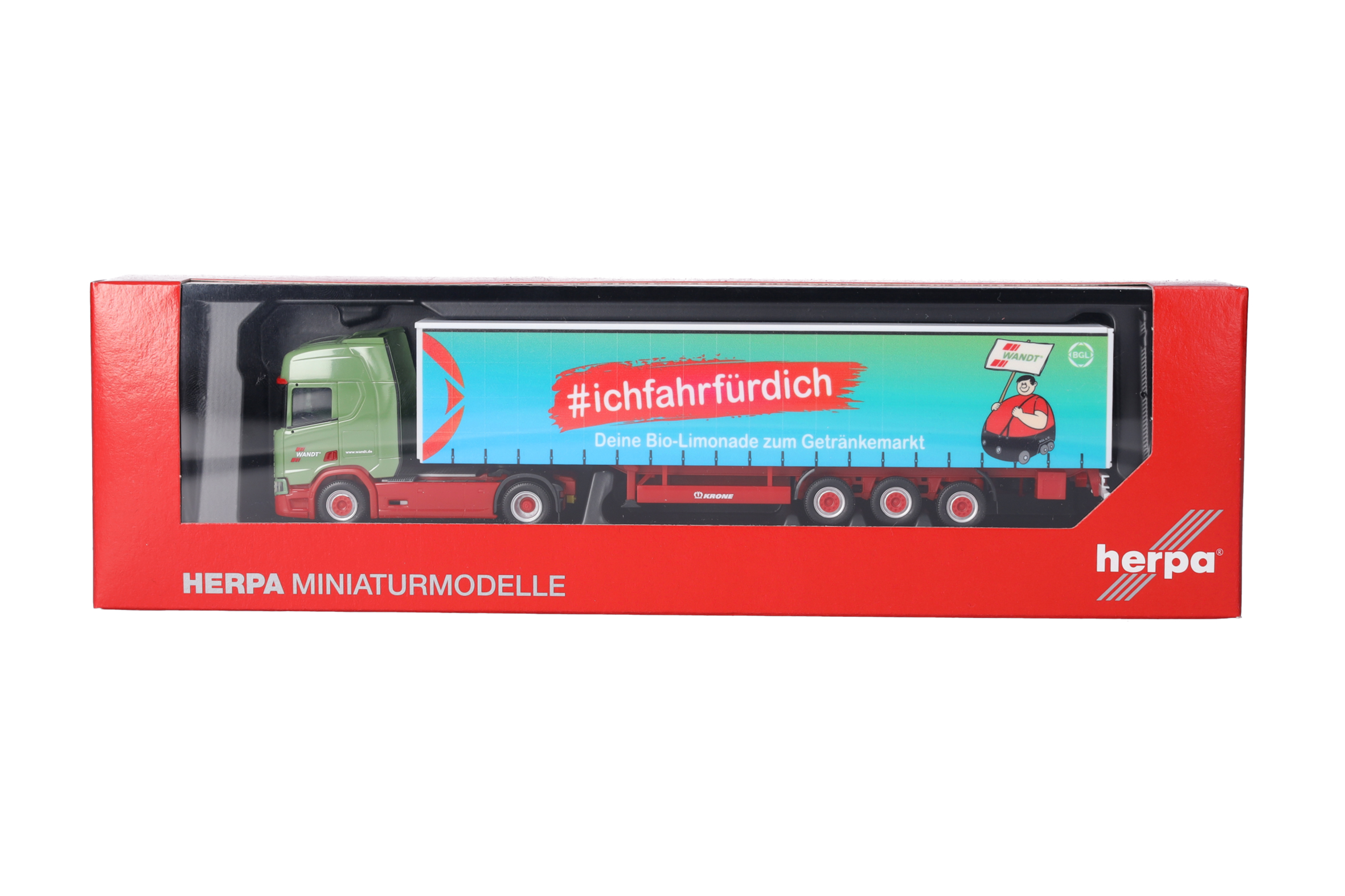 Herpa 318600 | Scania CR 20 HD Gardinenplanen-Sattelzug | Wandt/BGL | 1:87