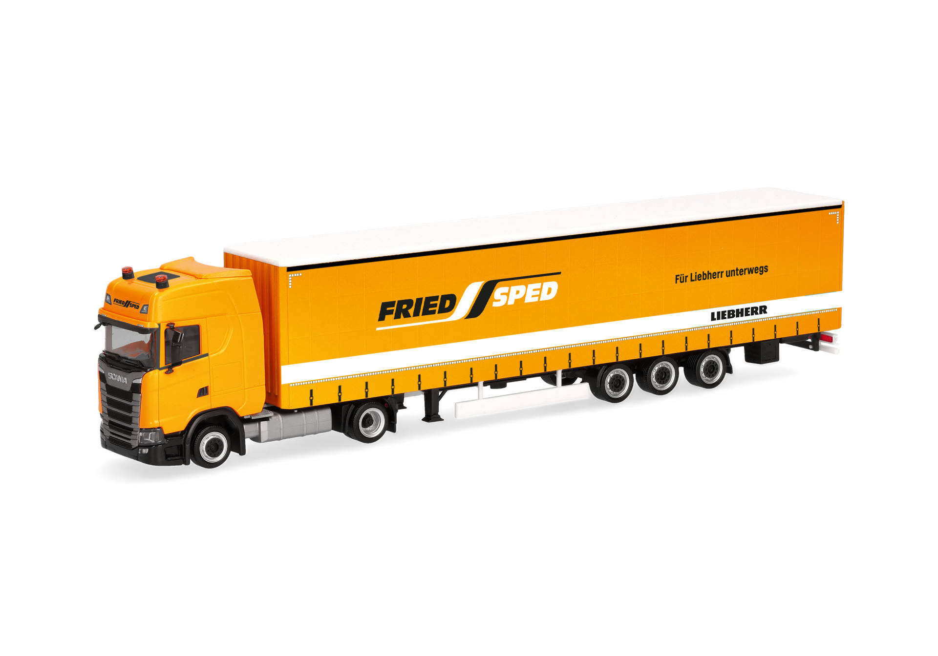 Herpa 322164 | Scania CS 20 HD | Lowliner-Gardinenplanen-Sattelzug 15m | FriedSped | 1:87