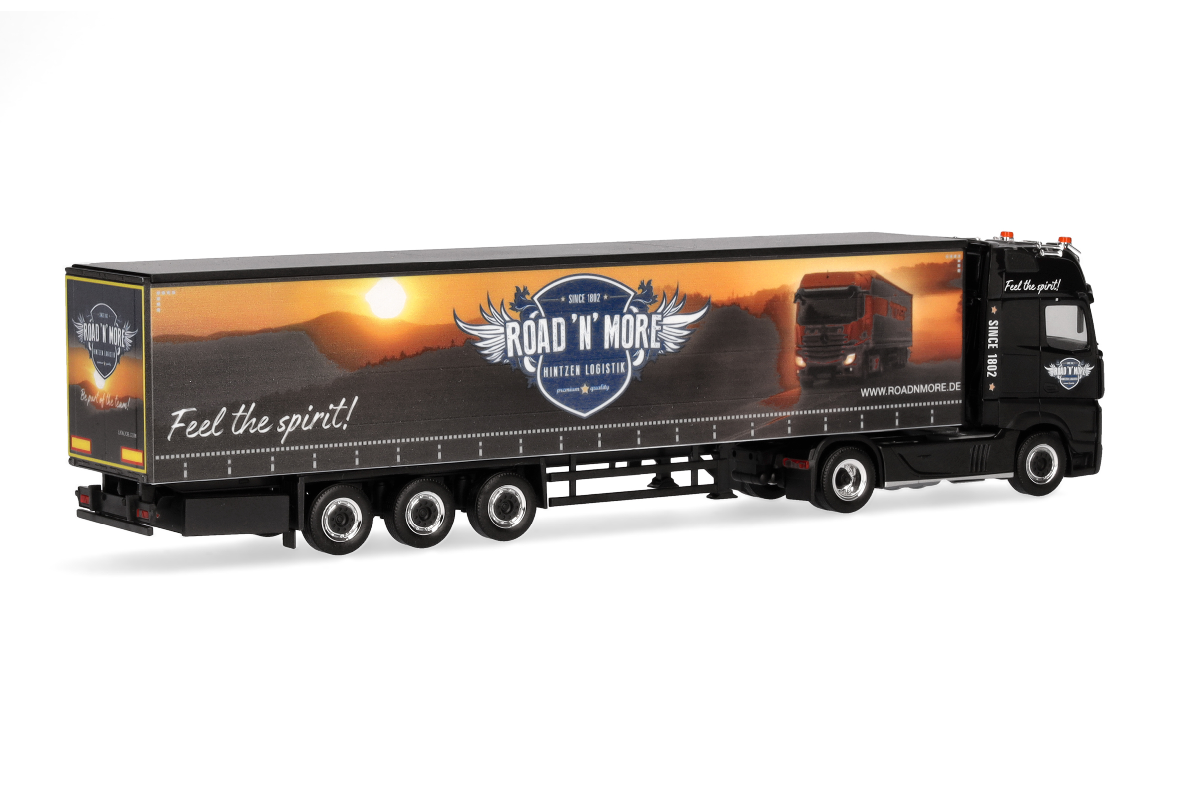 Herpa 958851 | MB Actros L Gigaspace Gardinenplanen-Sattelzug | RNM-Showtruck/Hintzen Logistik  | 1:87