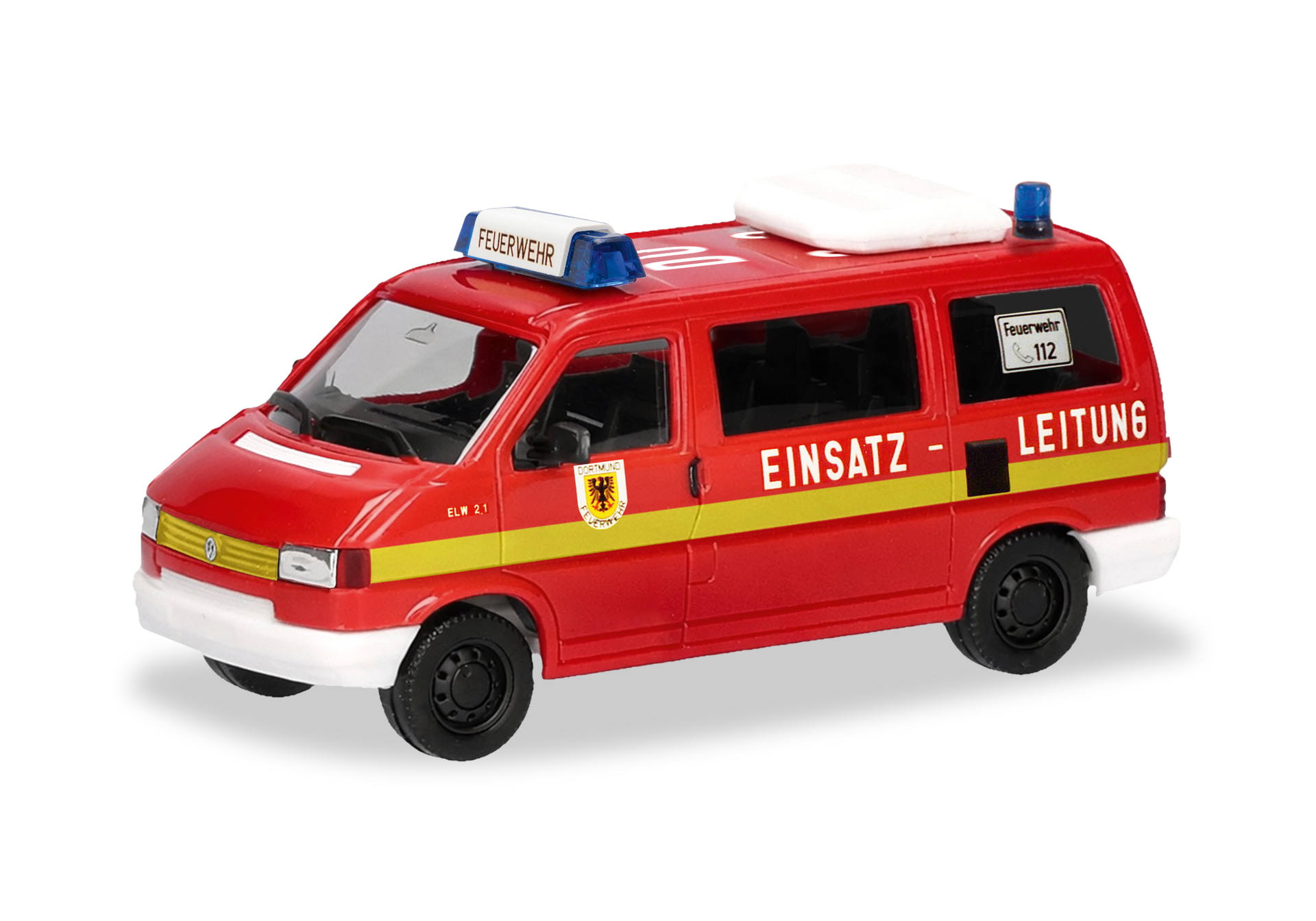 Herpa 099974 | VW T4 Bus Mannschaftstransportwagen | Feuerwehr Dortmund | 1:87