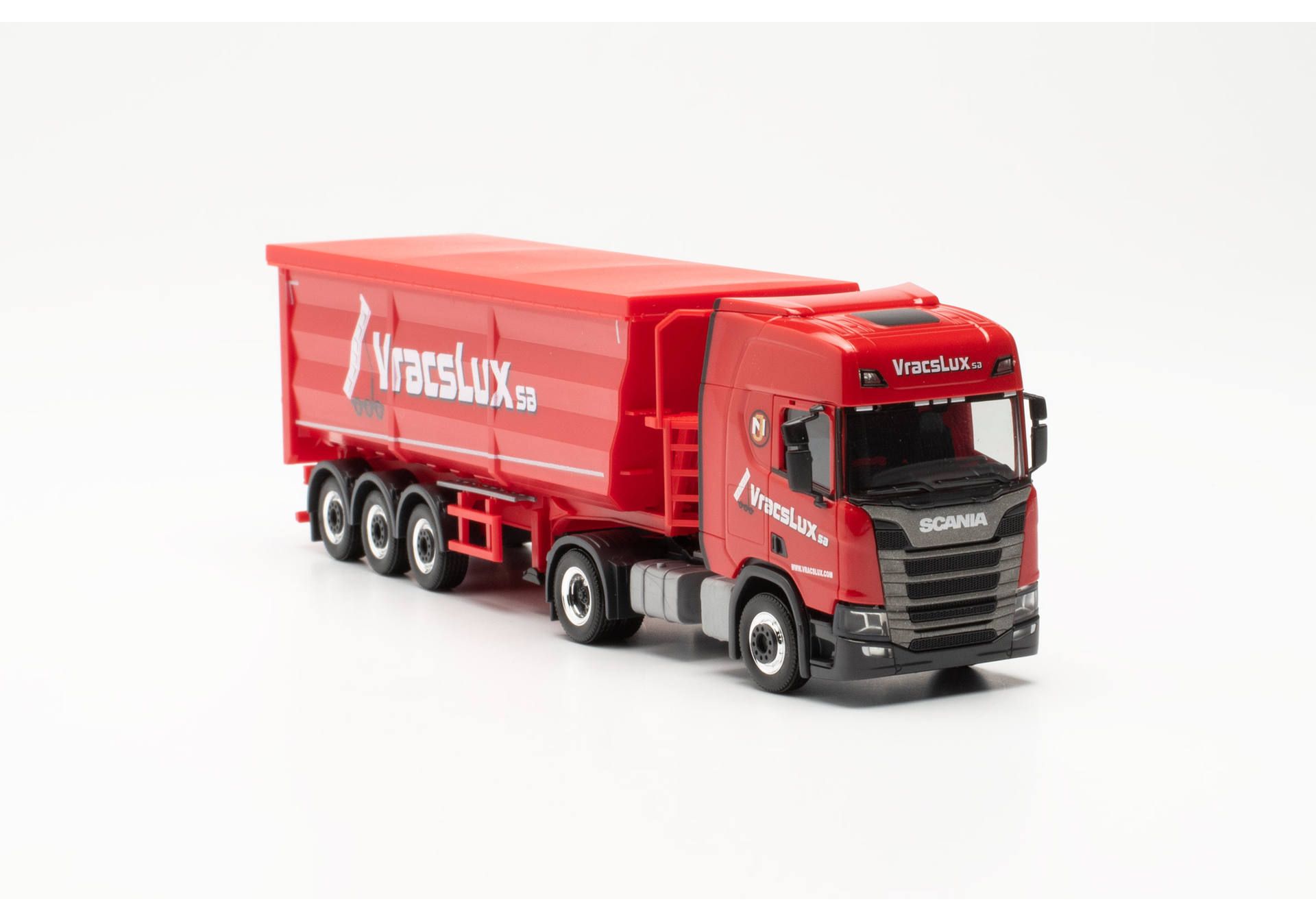 Herpa 316859 | Scania CR 20 HD | Stahlrundmulden-Sattelzug | Vracslux | 1:87