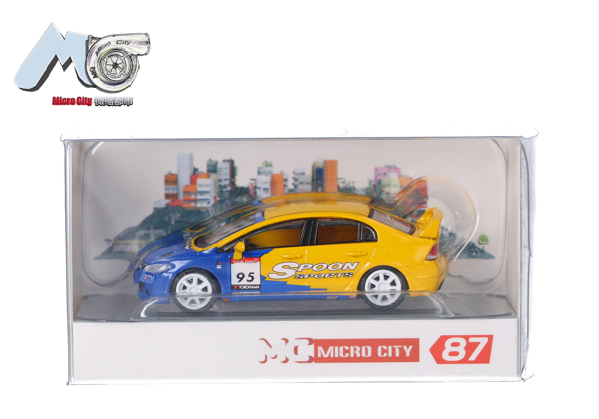 Herpa MicroCity 87MC000090 | Honda Civic FD2 | gelb/blau | 1:87