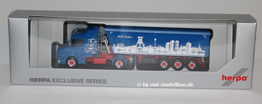 Herpa 945714 - Scania Hauber Kipp-Sattelzug - Günter Klüsener Bochum. 1:87