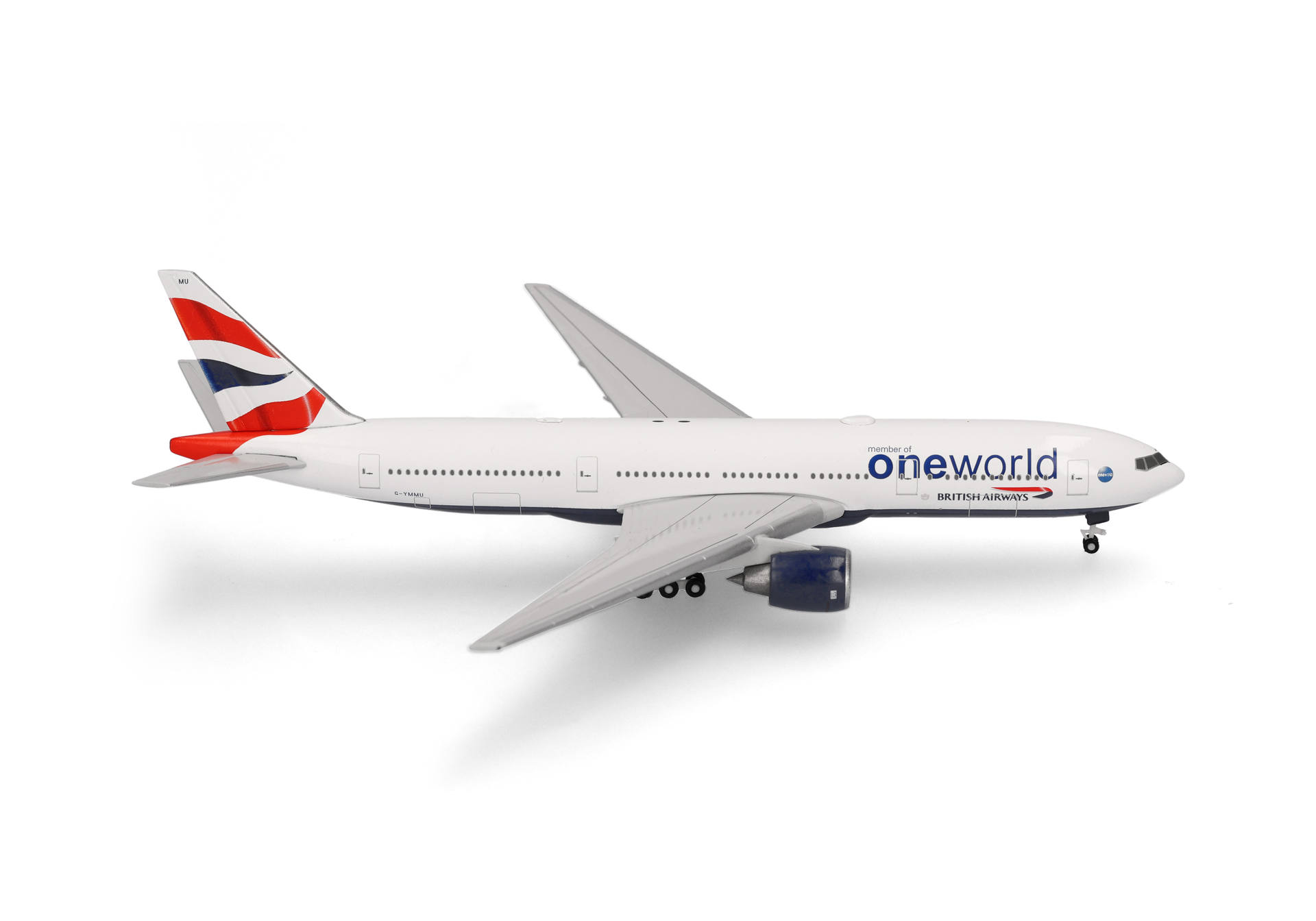 Herpa Wings 539135 | British Airways | Boeing 777-200 "oneworld" – G-YMMU | 1:500