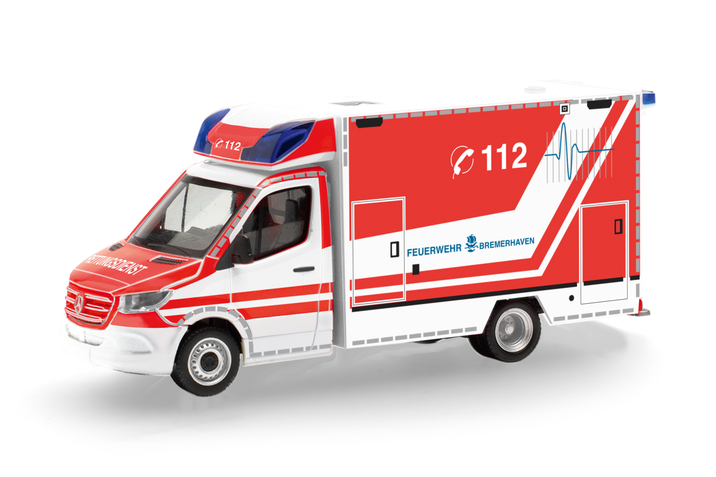 Herpa 099462 | MB Sprinter '18 Fahrtec | Rettungswagen | Feuerwehr Bremerhaven | 1:87