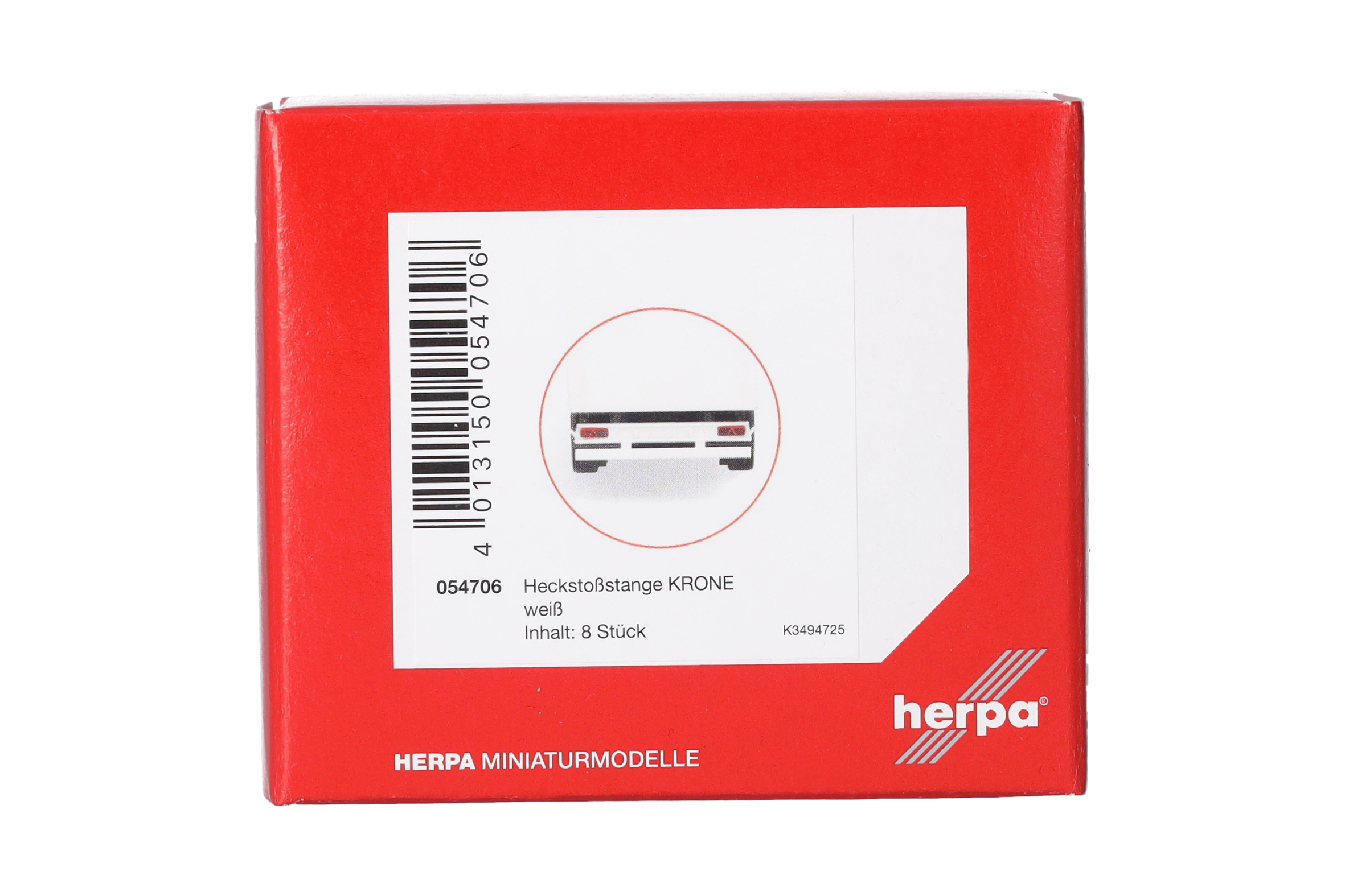 Herpa Zubehör 054706 |  Heckstoßstange KRONE | 8 Stk., weiß | 1:87
