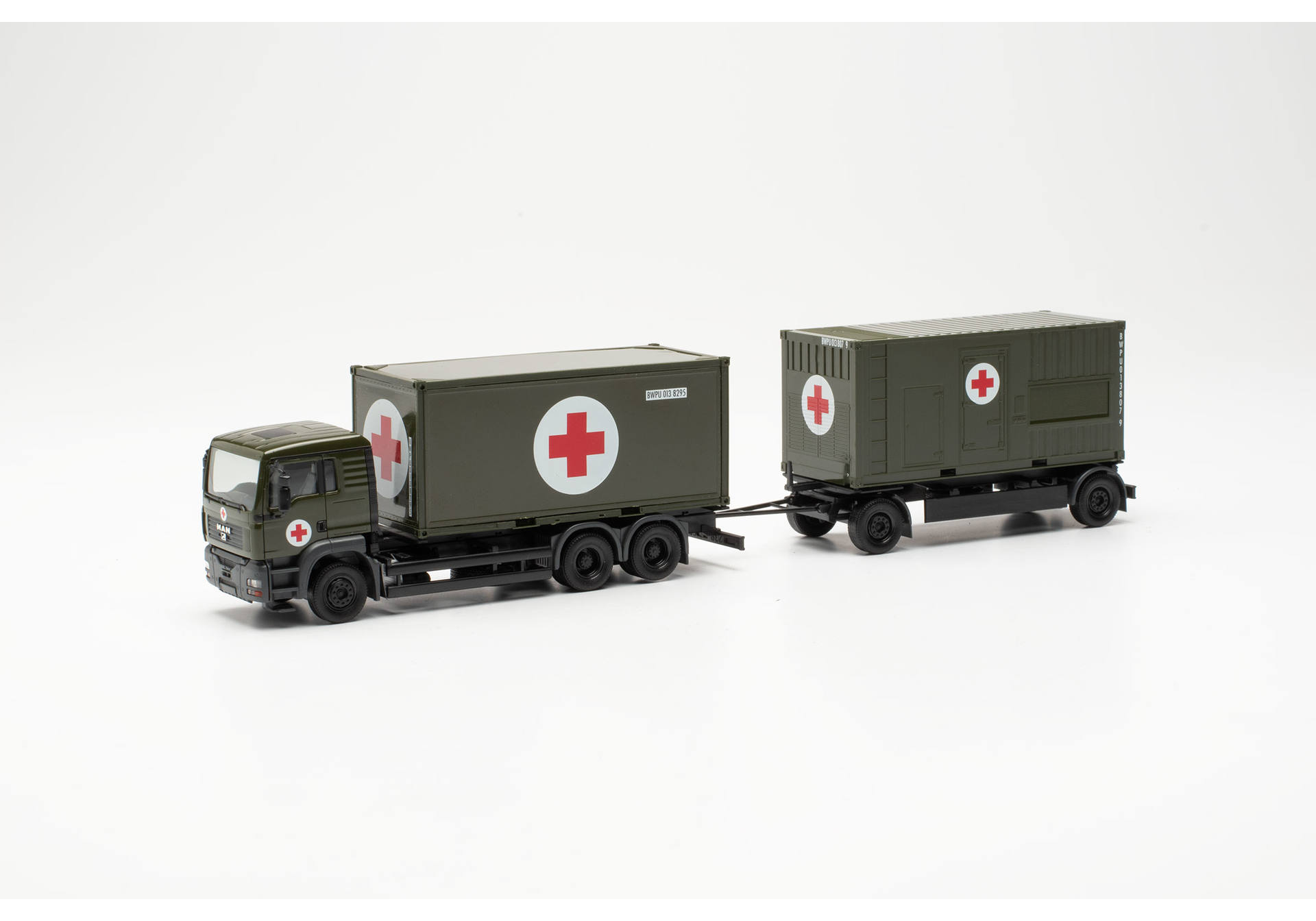 Herpa 747042 | MAN TGA L Container-Hängerzug ¦ Bundeswehr/SAN | 1:87
