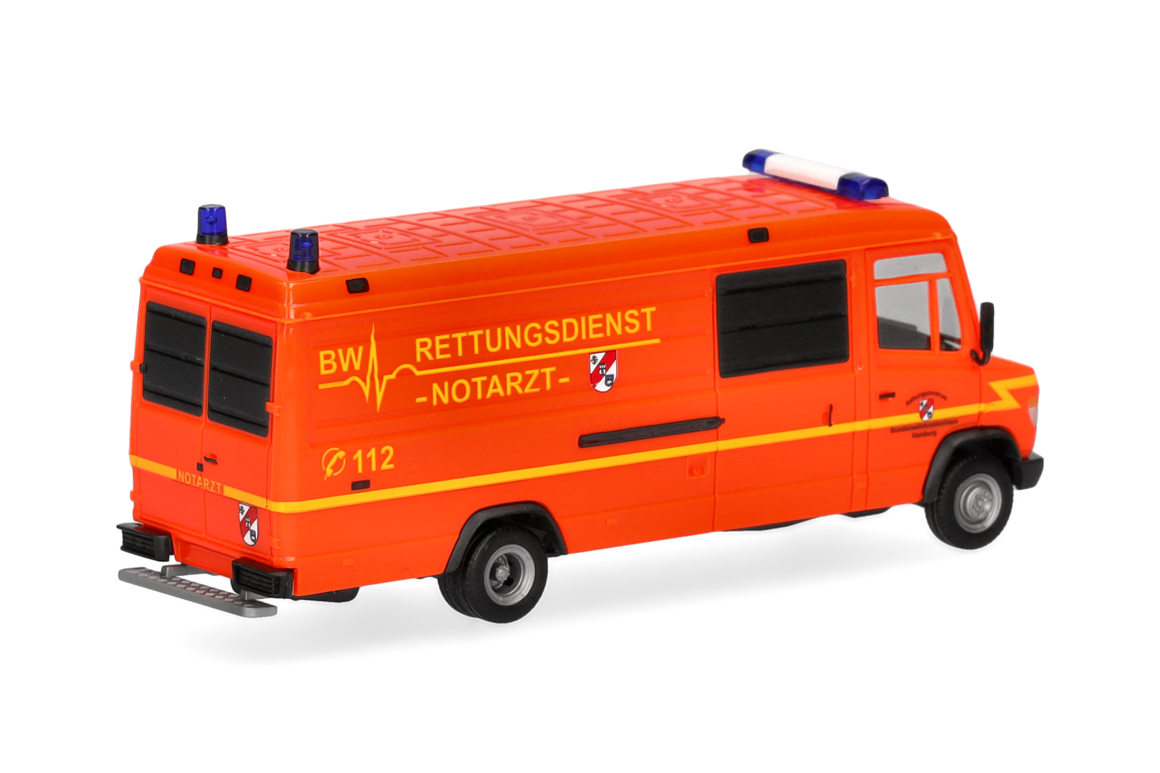 Herpa 700894 | MB Vario Kasten lang | BW Rettungsdienst / Notarzt Hamburg | 1:87